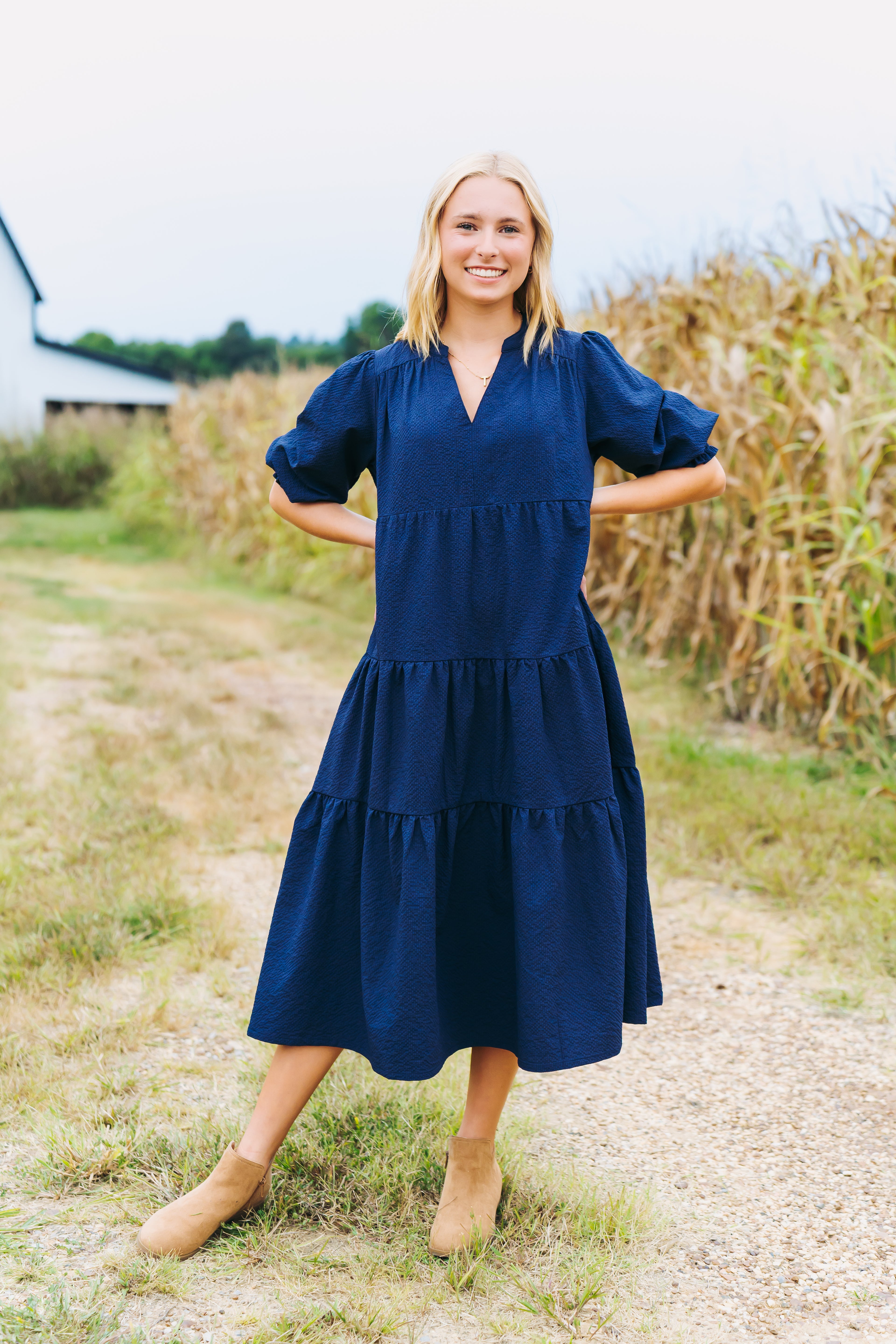 Navy Midi Dress