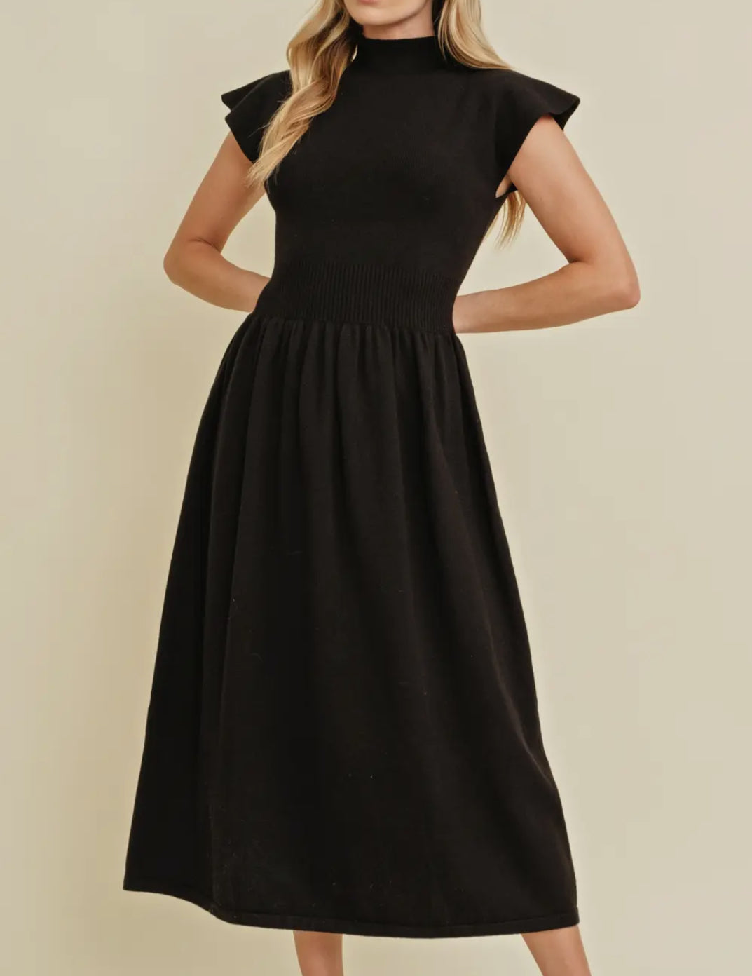 Black Mock Neck Maxi Dress – Twodoorsdown