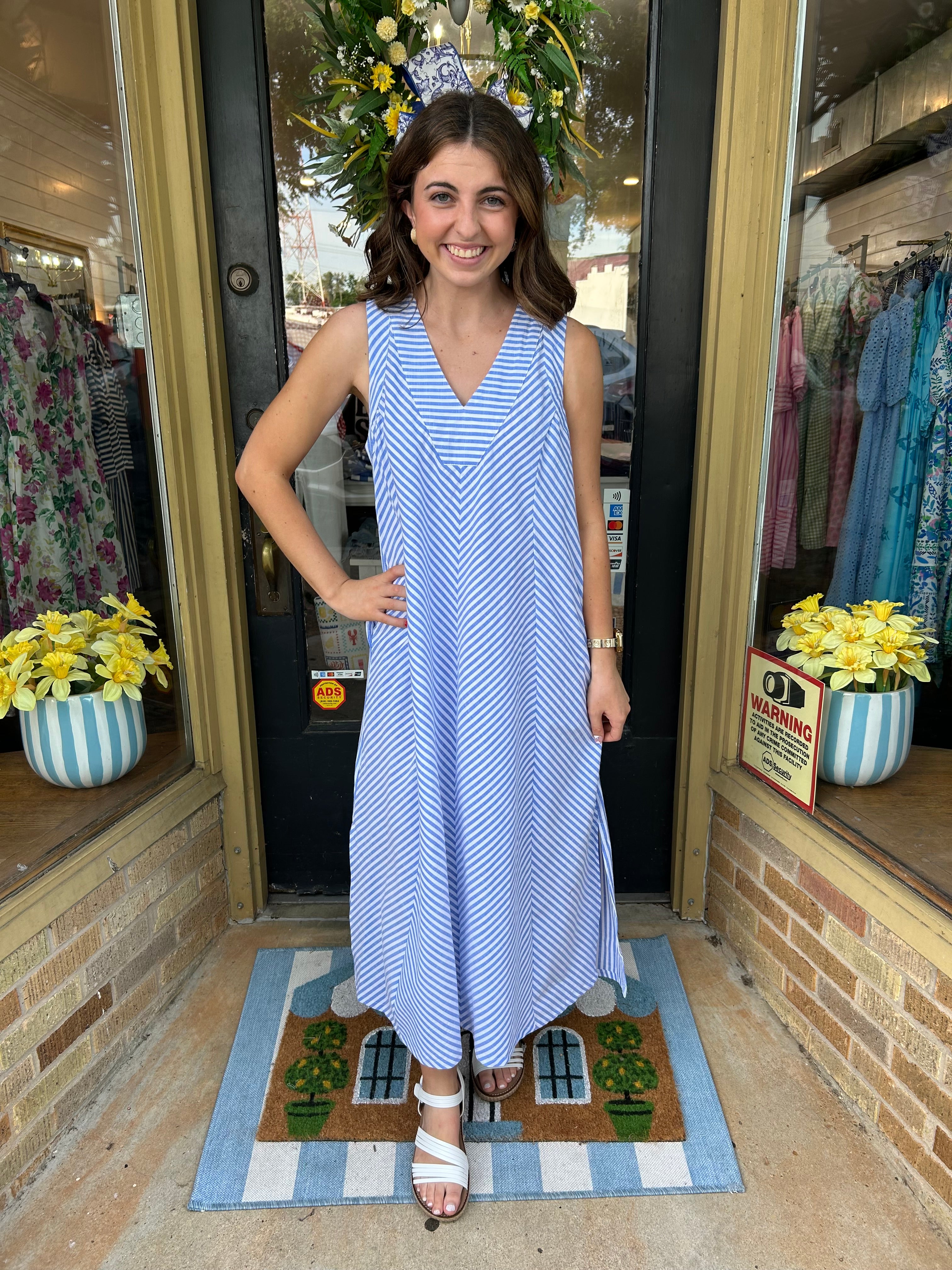 Seaside Stripe Midi Dress