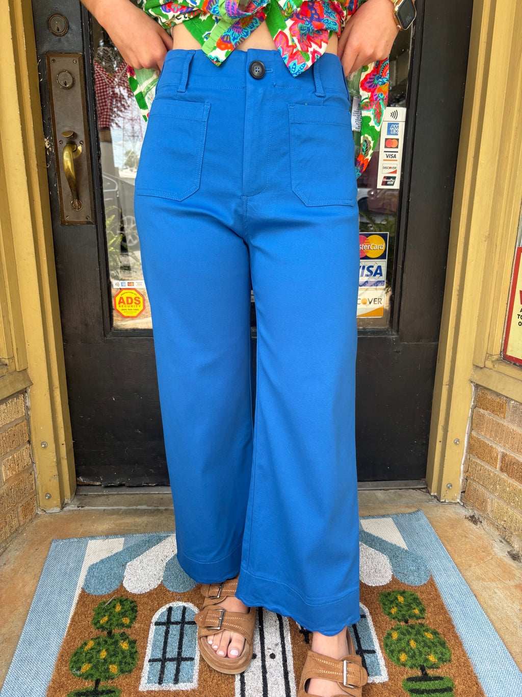Scallop Hem Wide Leg Pants