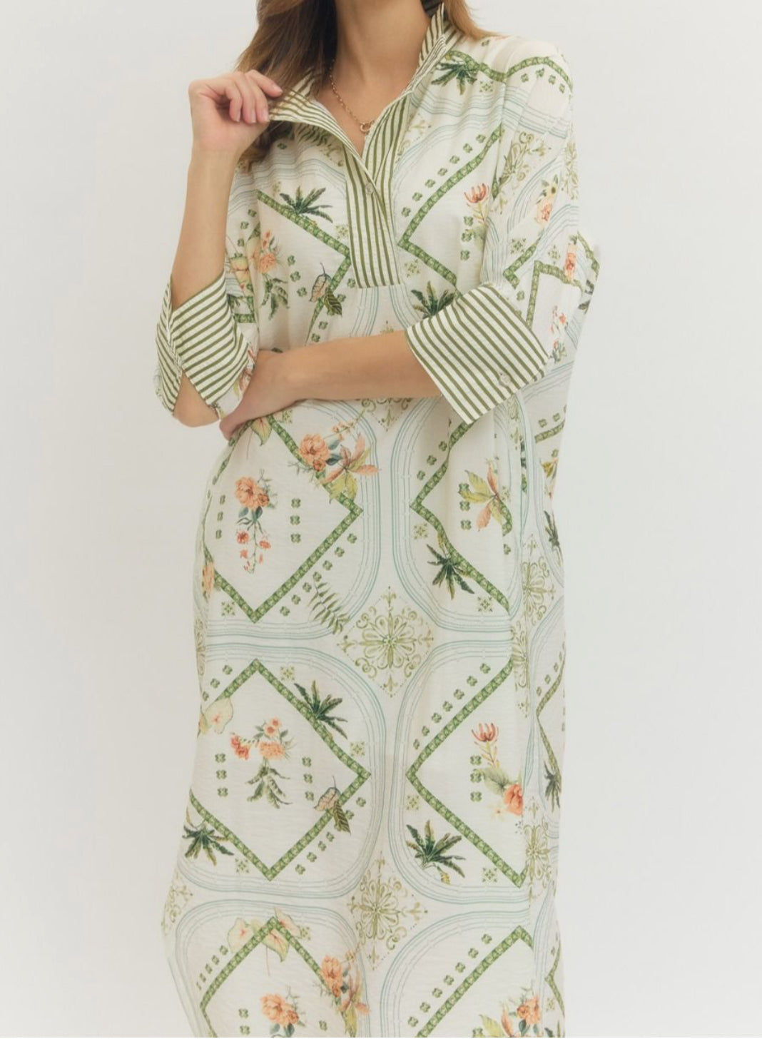 Olive Coastal Maxi Dress