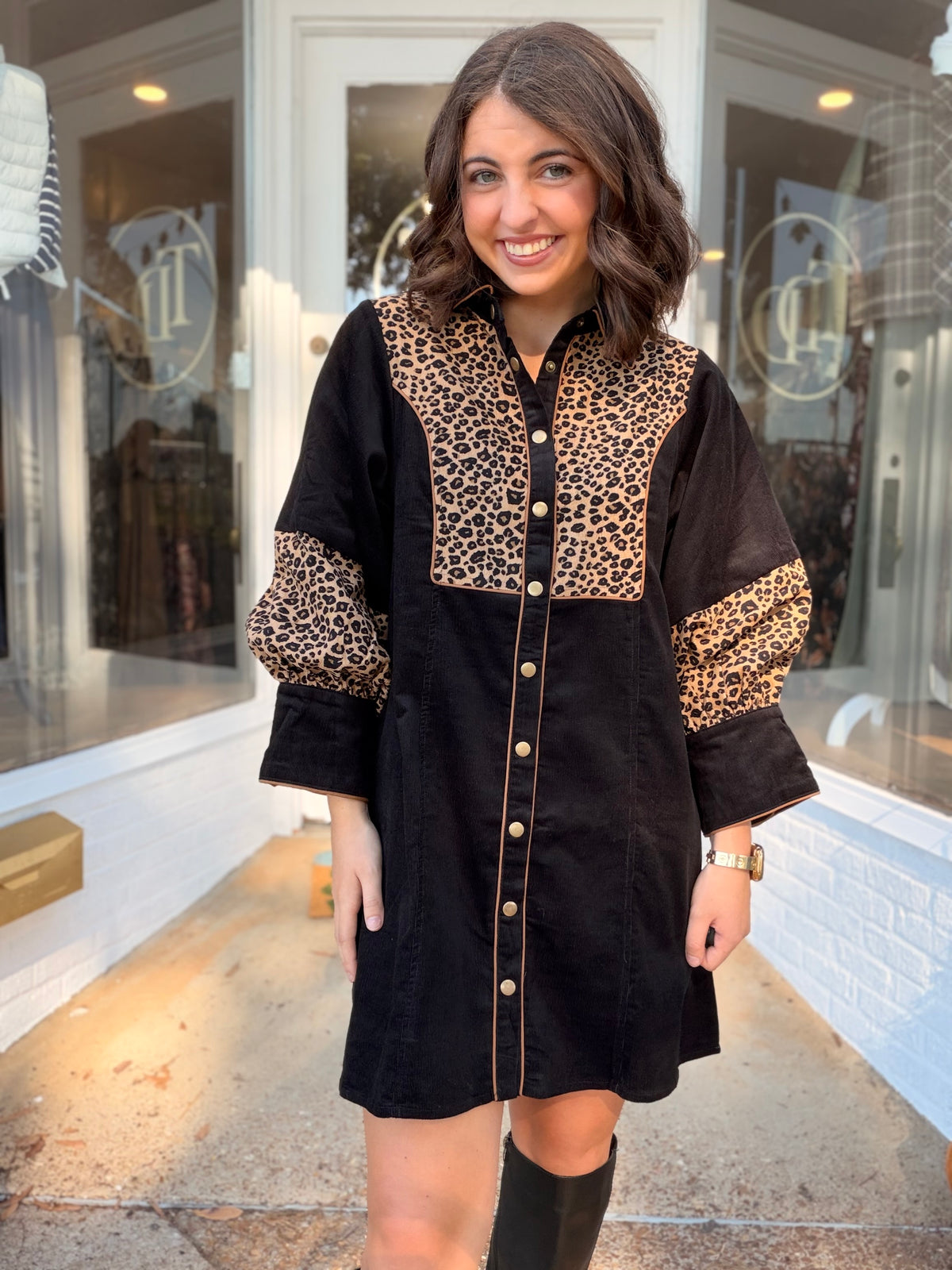 Corduroy & Spots Dress