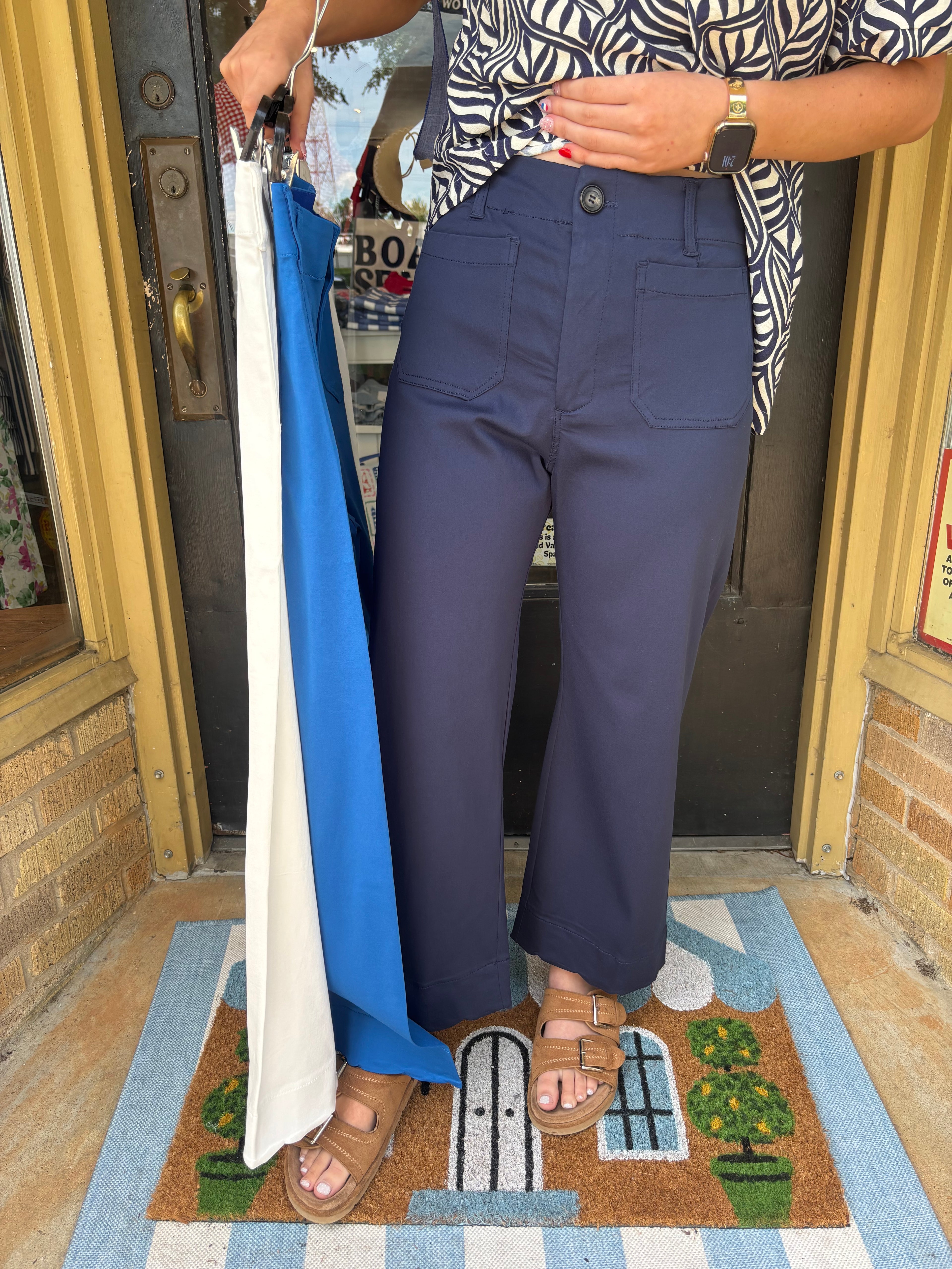 Scallop Hem Wide Leg Pants