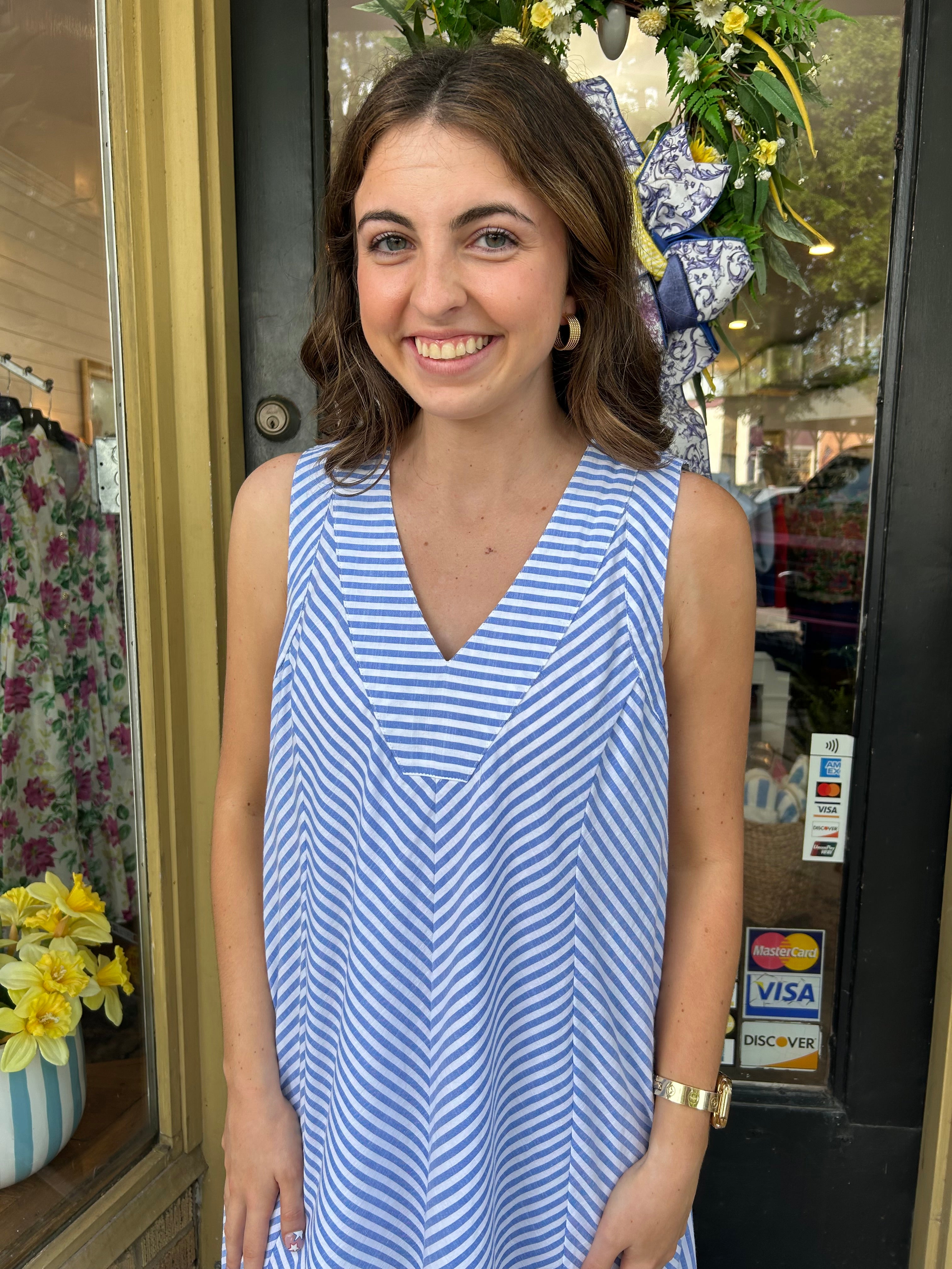Seaside Stripe Midi Dress
