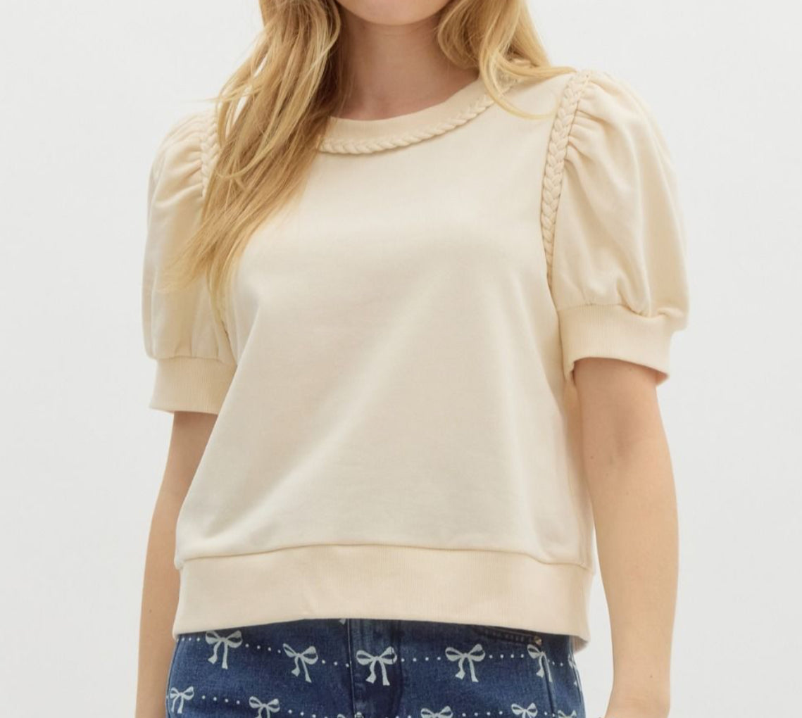 Ecru Puff Sleeve Top