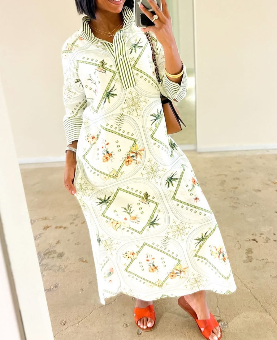 Olive Coastal Maxi Dress