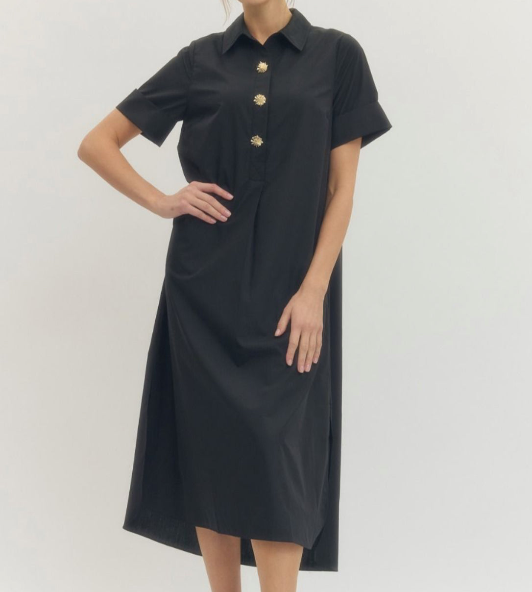 Plus Black Midi Dress
