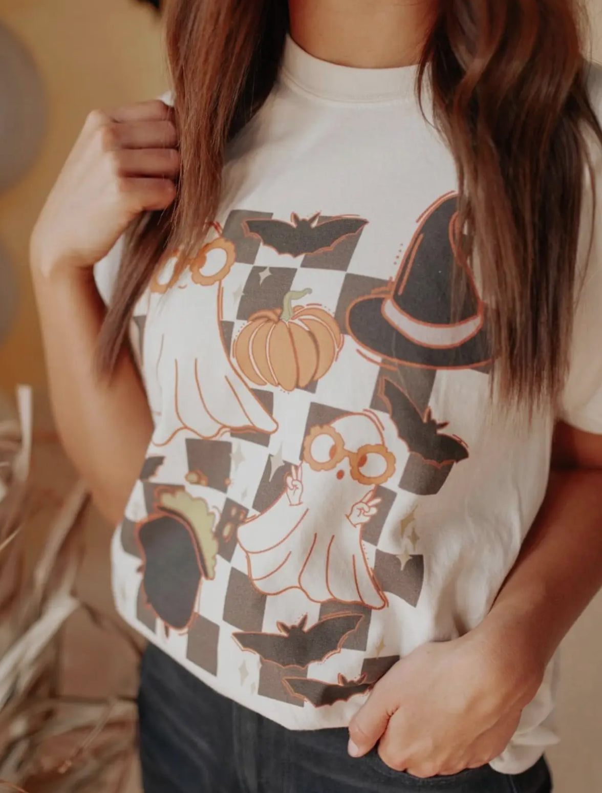 Checkered Ghost Graphic Tee