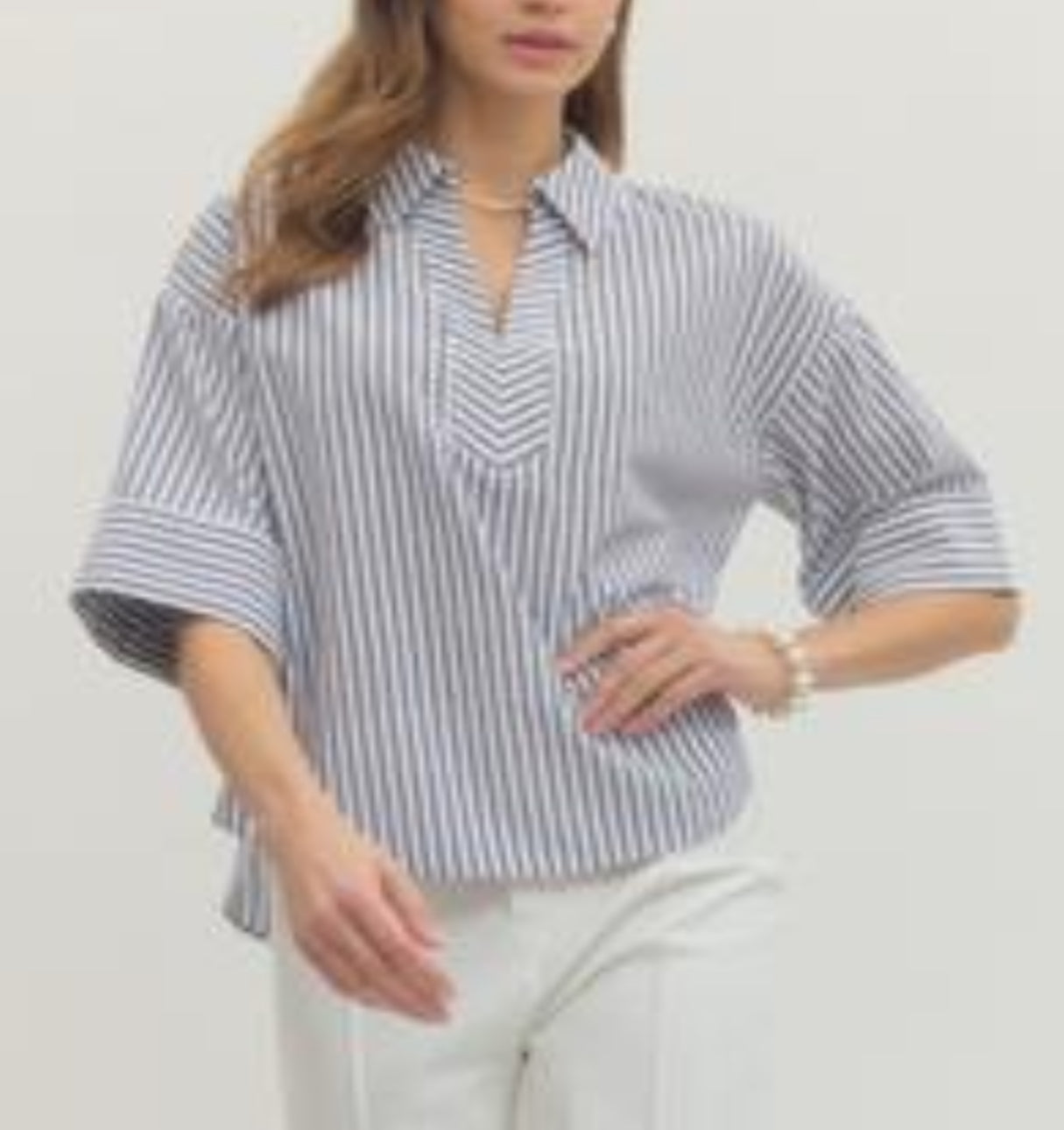 Navy Stripe Blouse