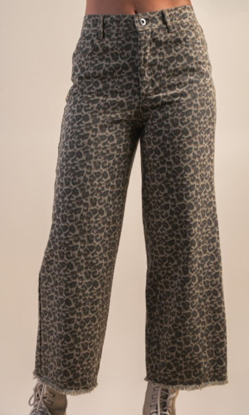 Leopard Straight Leg Jeans