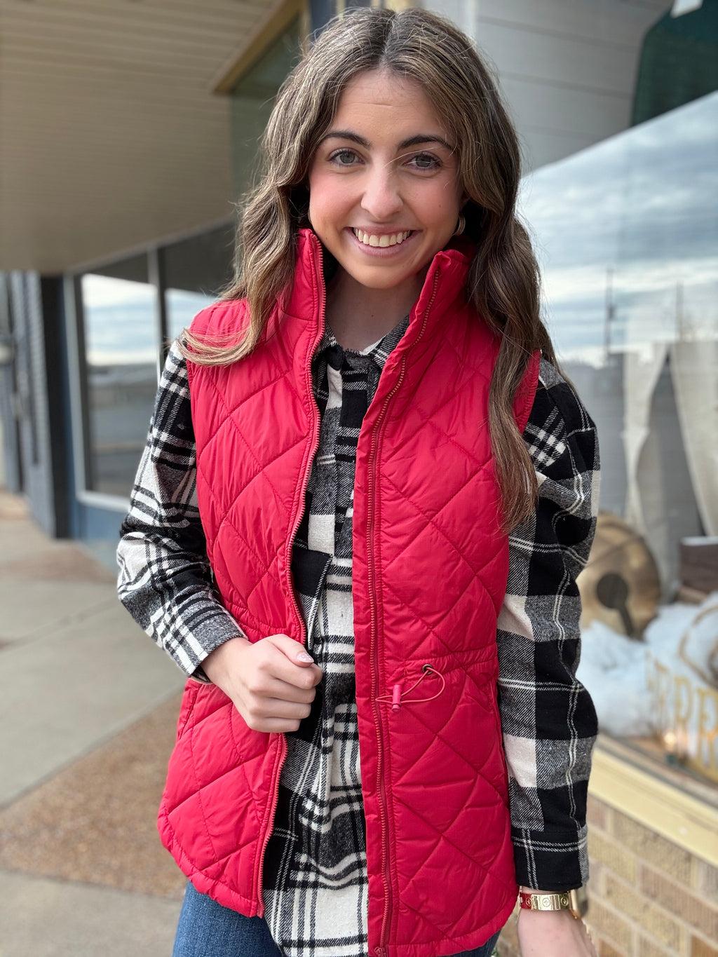 Red Quilted Vest