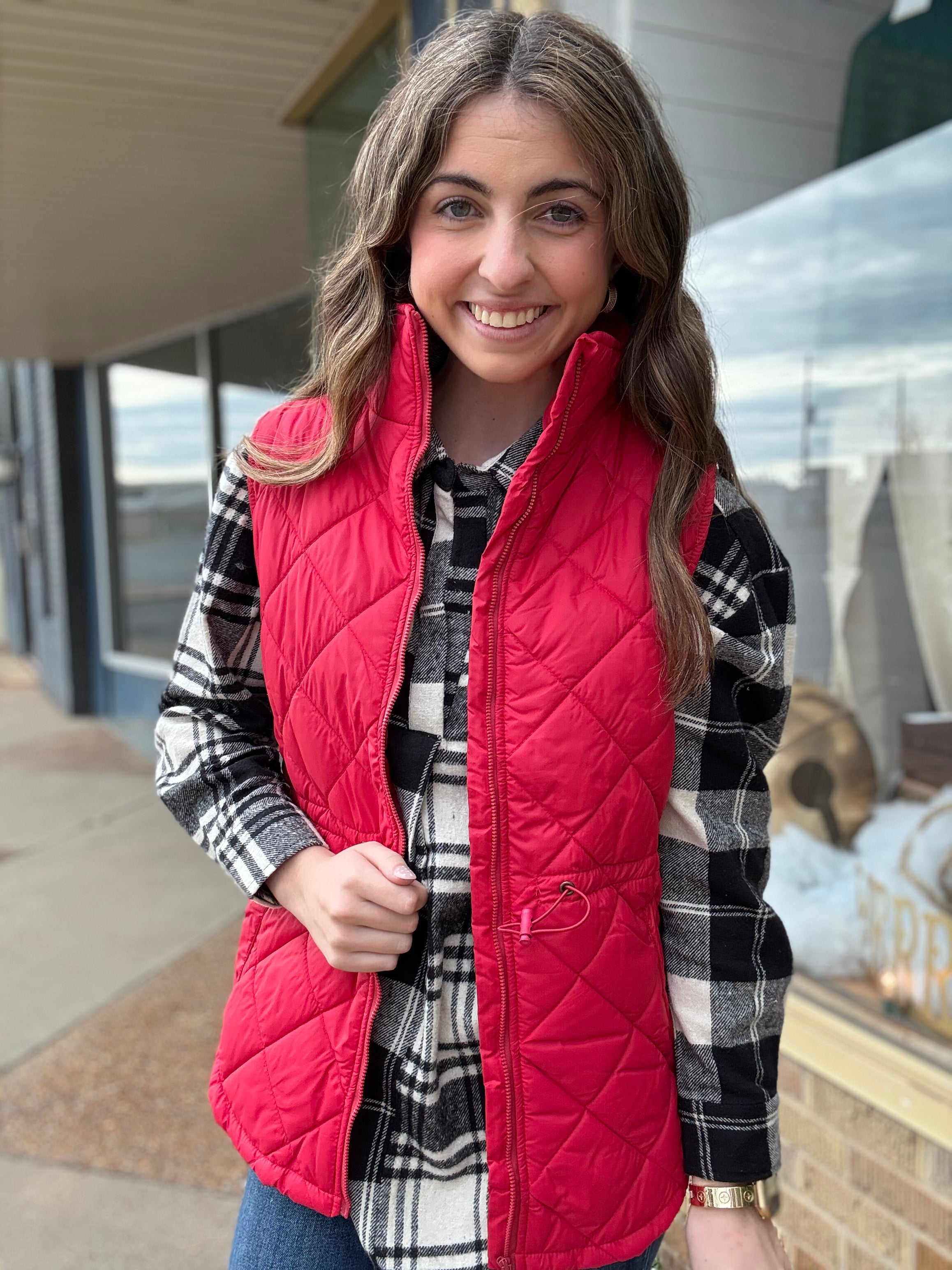 Red Quilted Vest