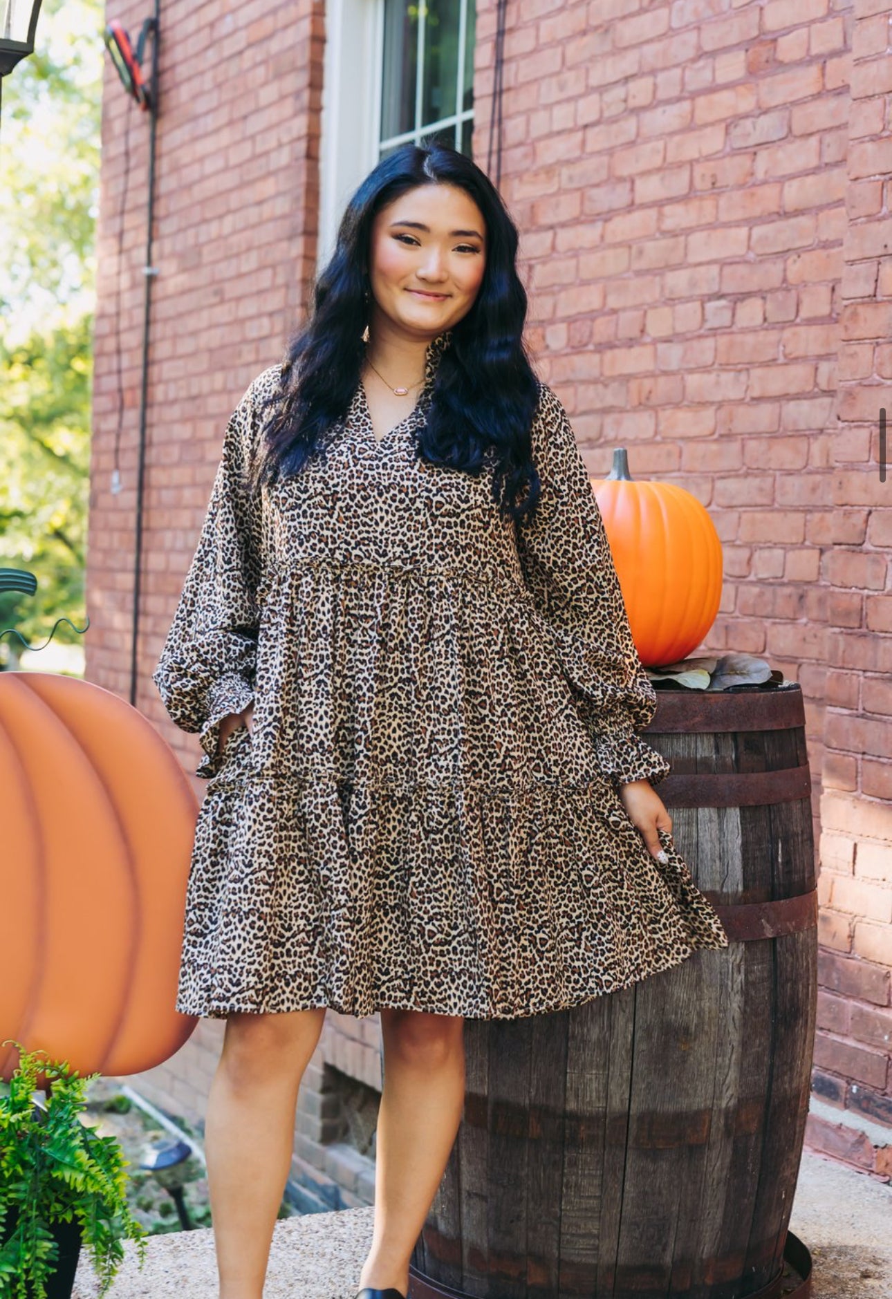 Leopard Print Tiered Dress