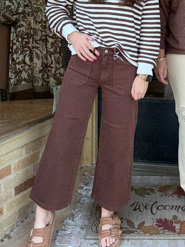 Judy Blue Brown Crop Jeans