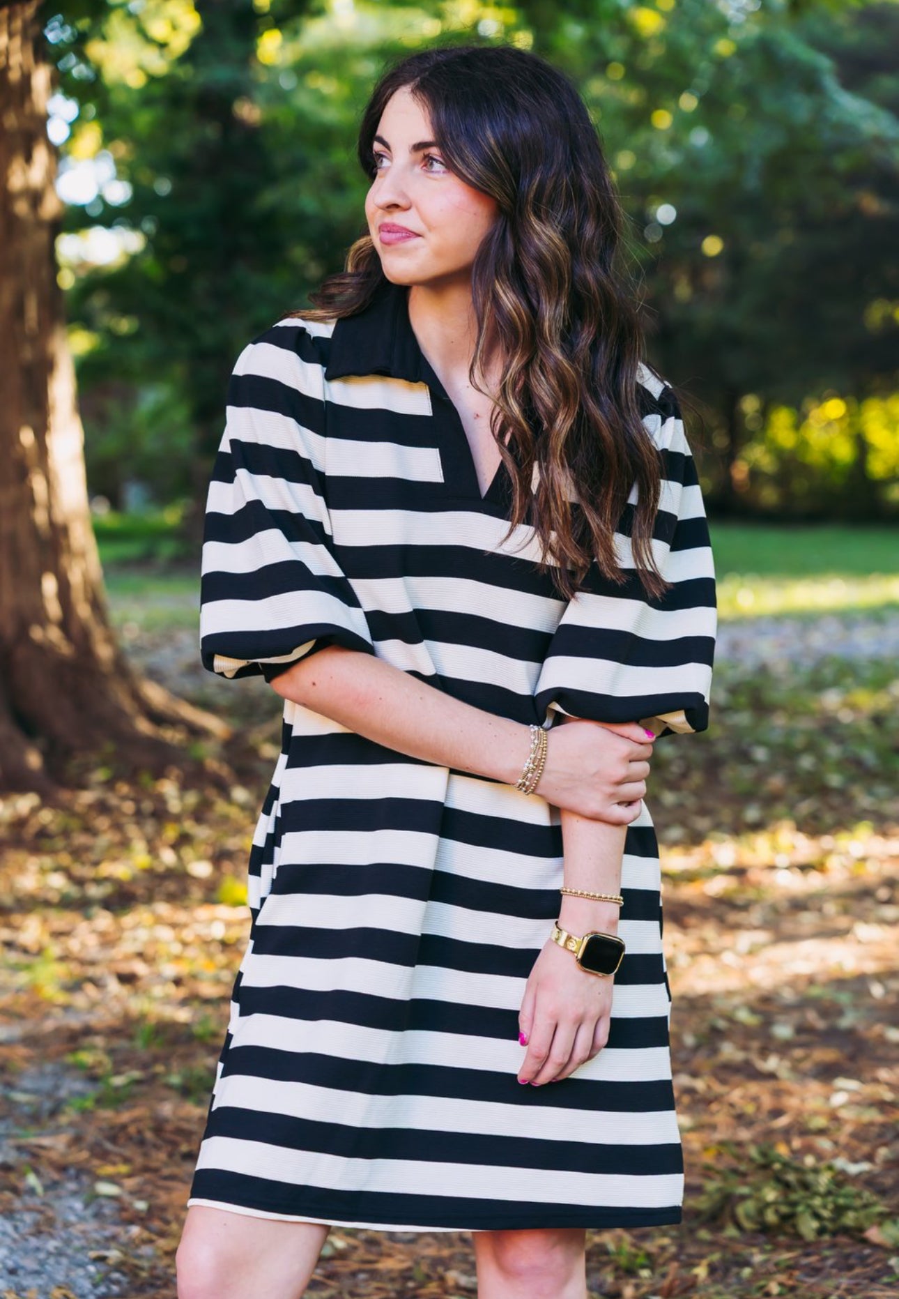 Black Striped Dress