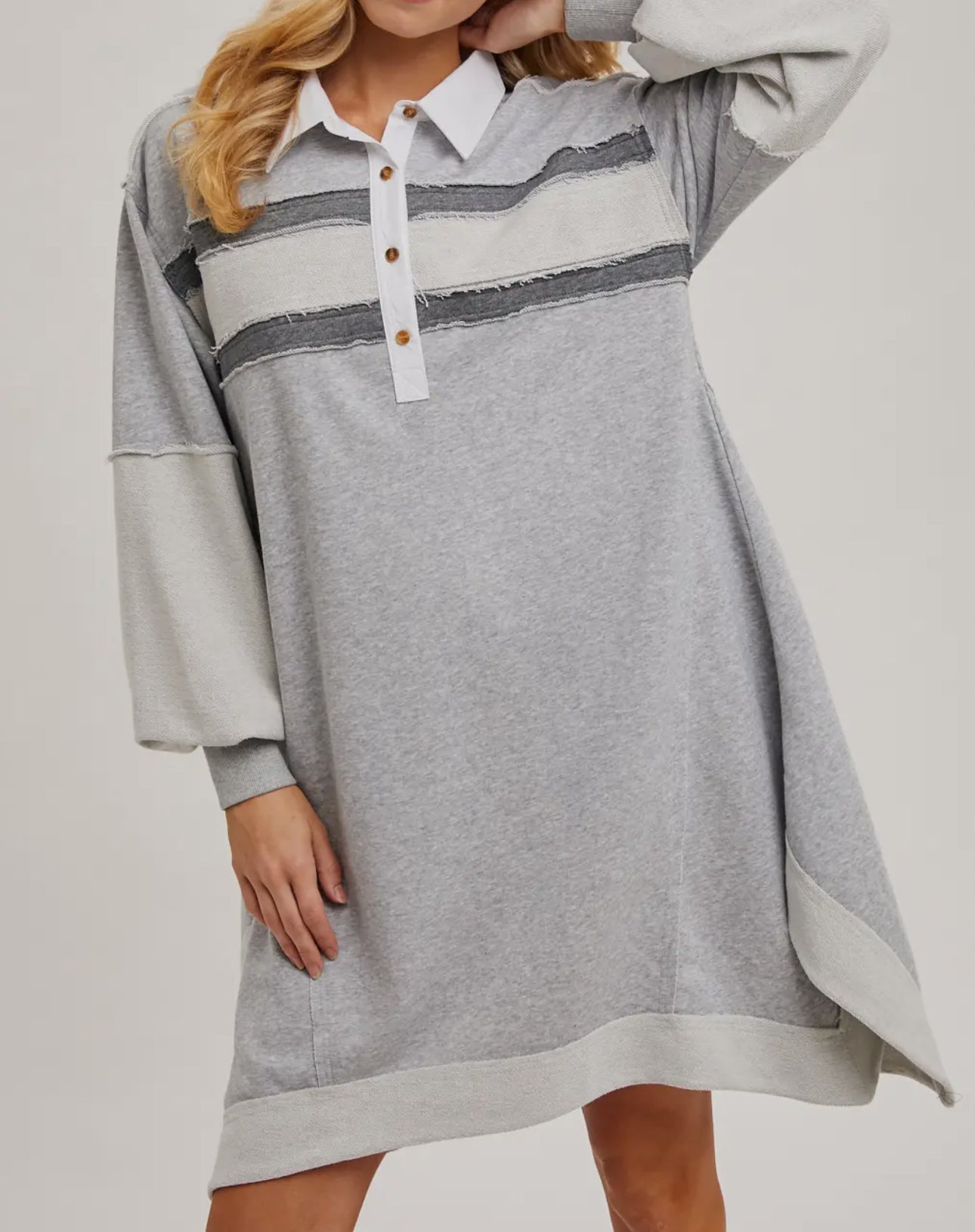 Oversized Grey Contrast Dress