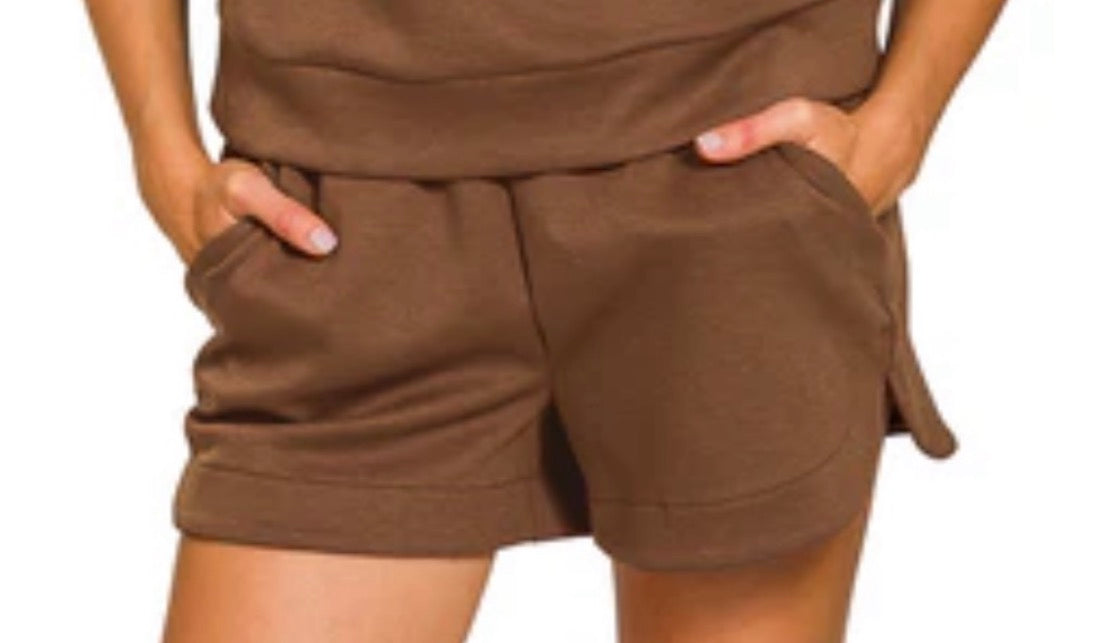 Brown Scuba Set Shorts