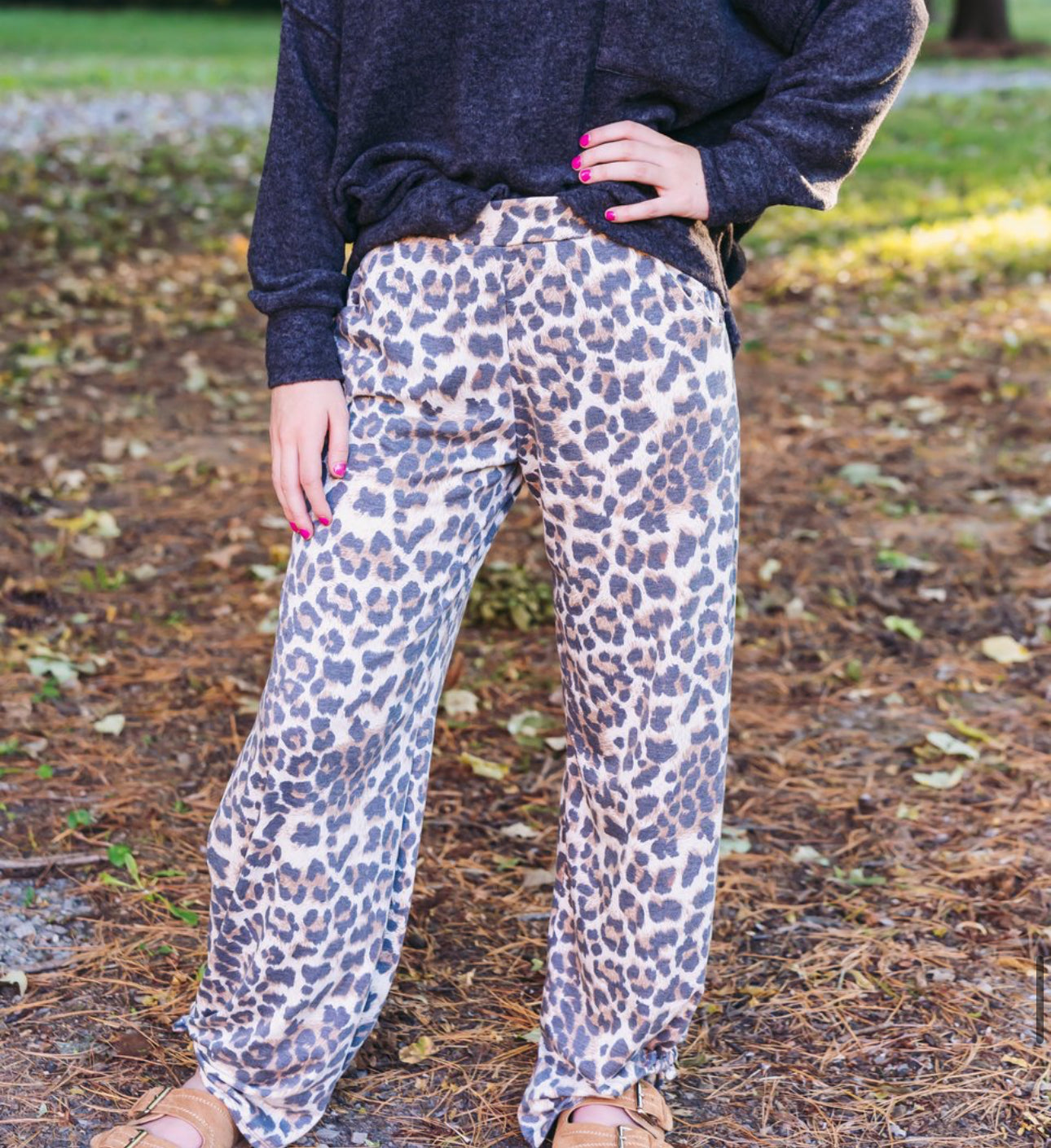 Leopard Split Side Pants