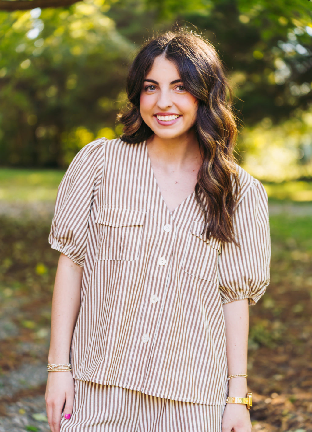 Brown Striped Top