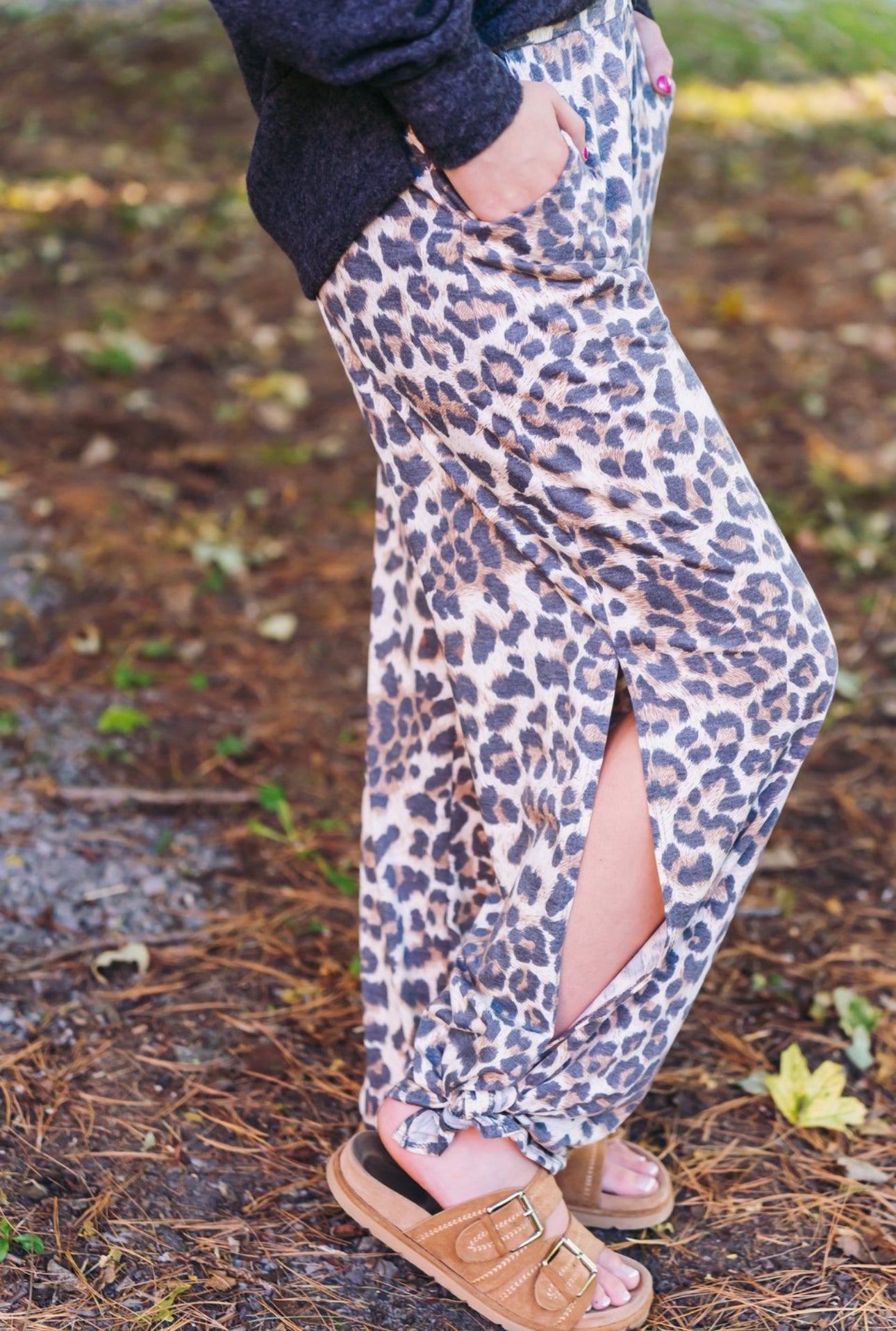 Leopard Split Side Pants