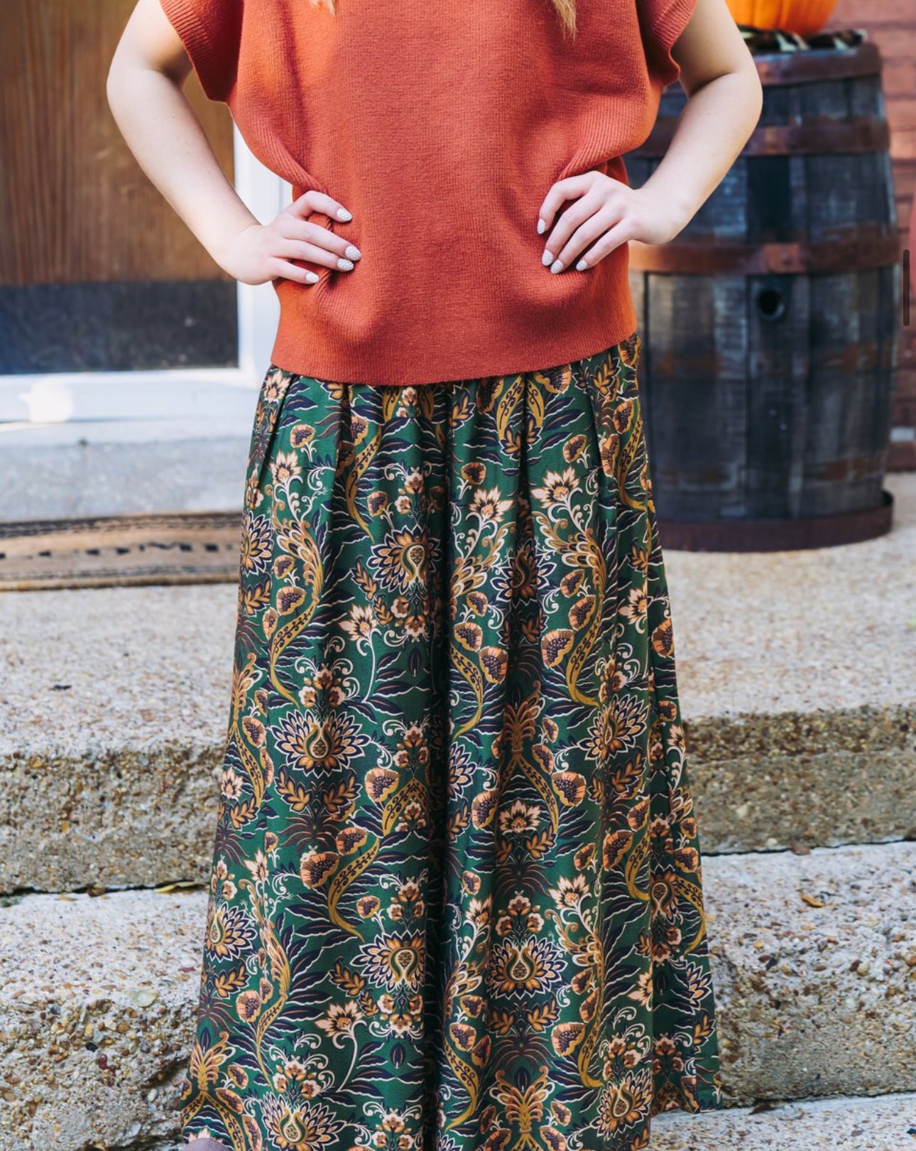 Olive Mix Wide Leg Pants