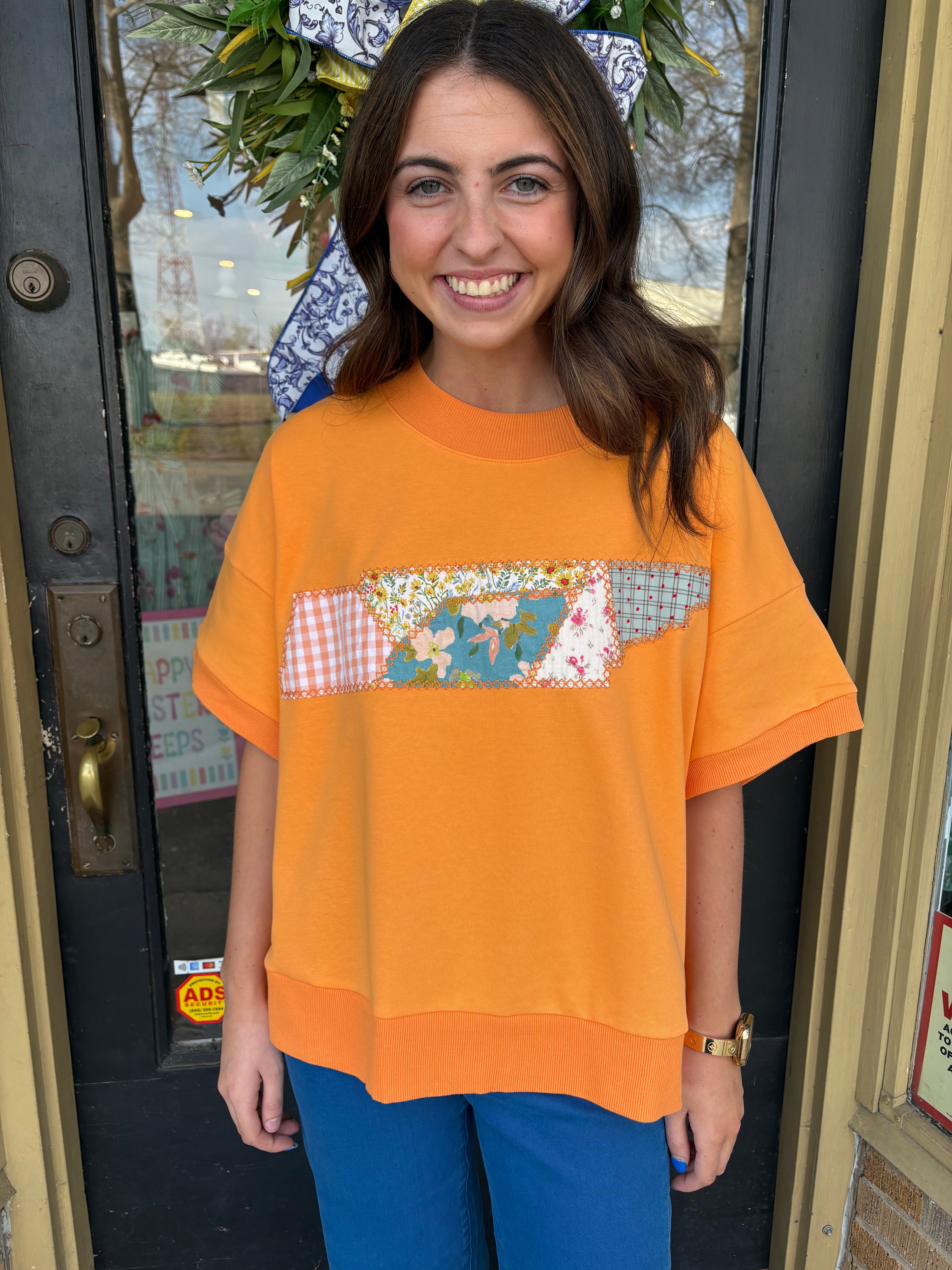 Orange TN Patchwork Top