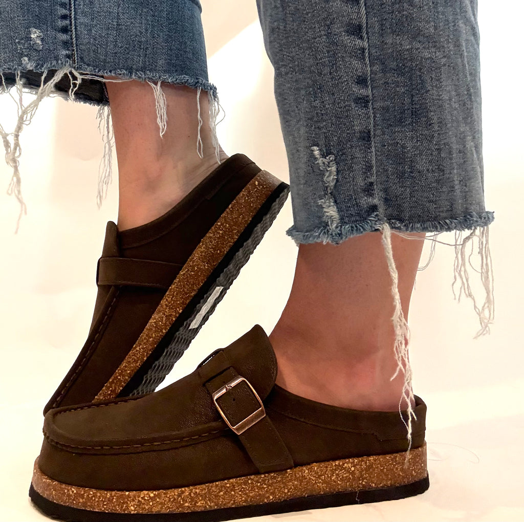 Chocolate Platform Clogs