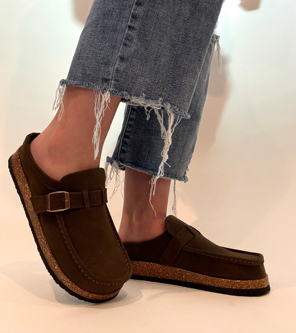 Chocolate Platform Clogs