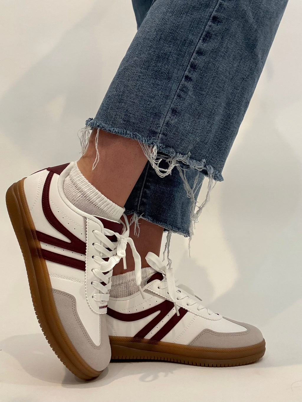 Crimson Stripe Sneakers