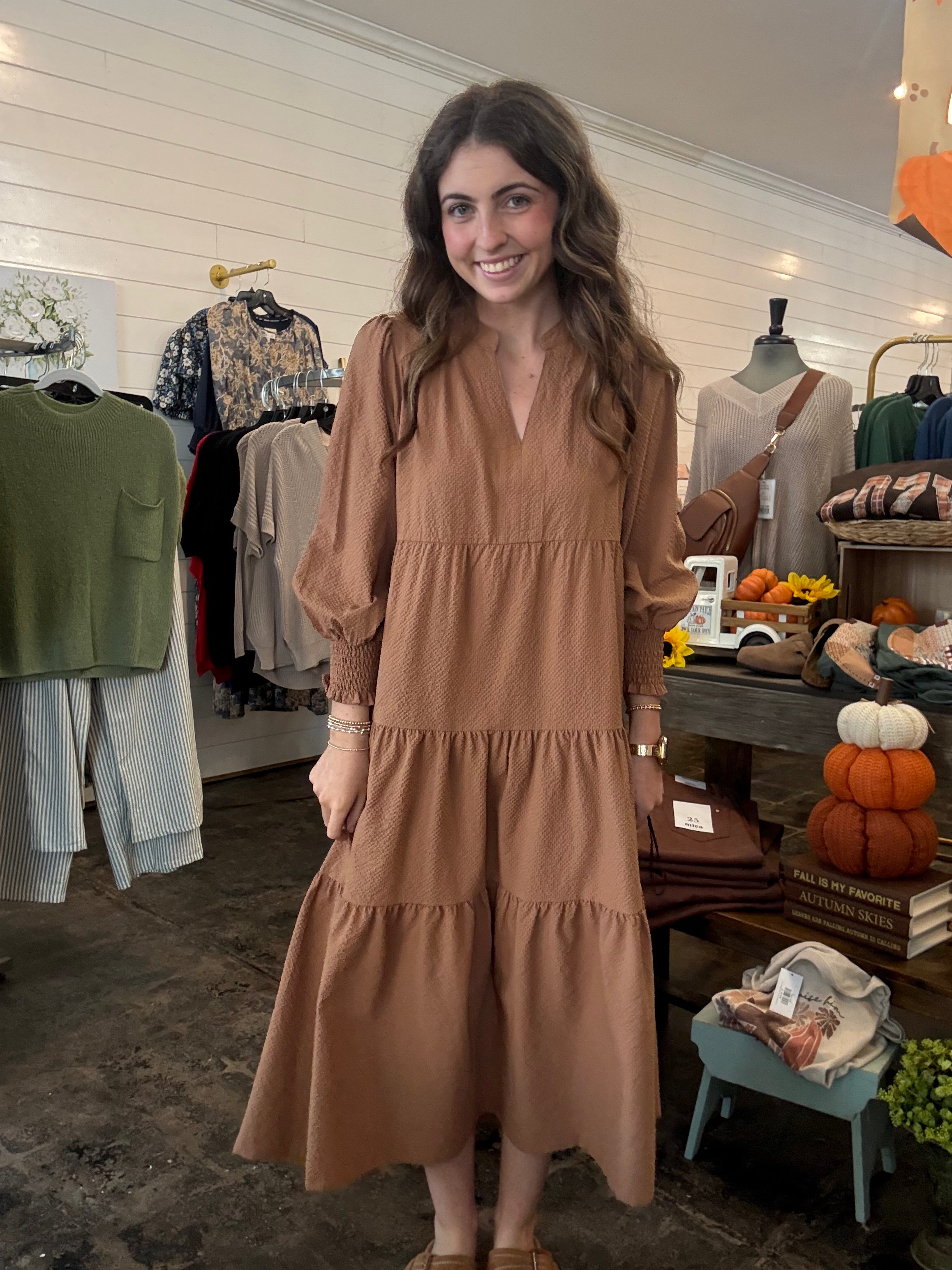 Mocha Tiered Dress
