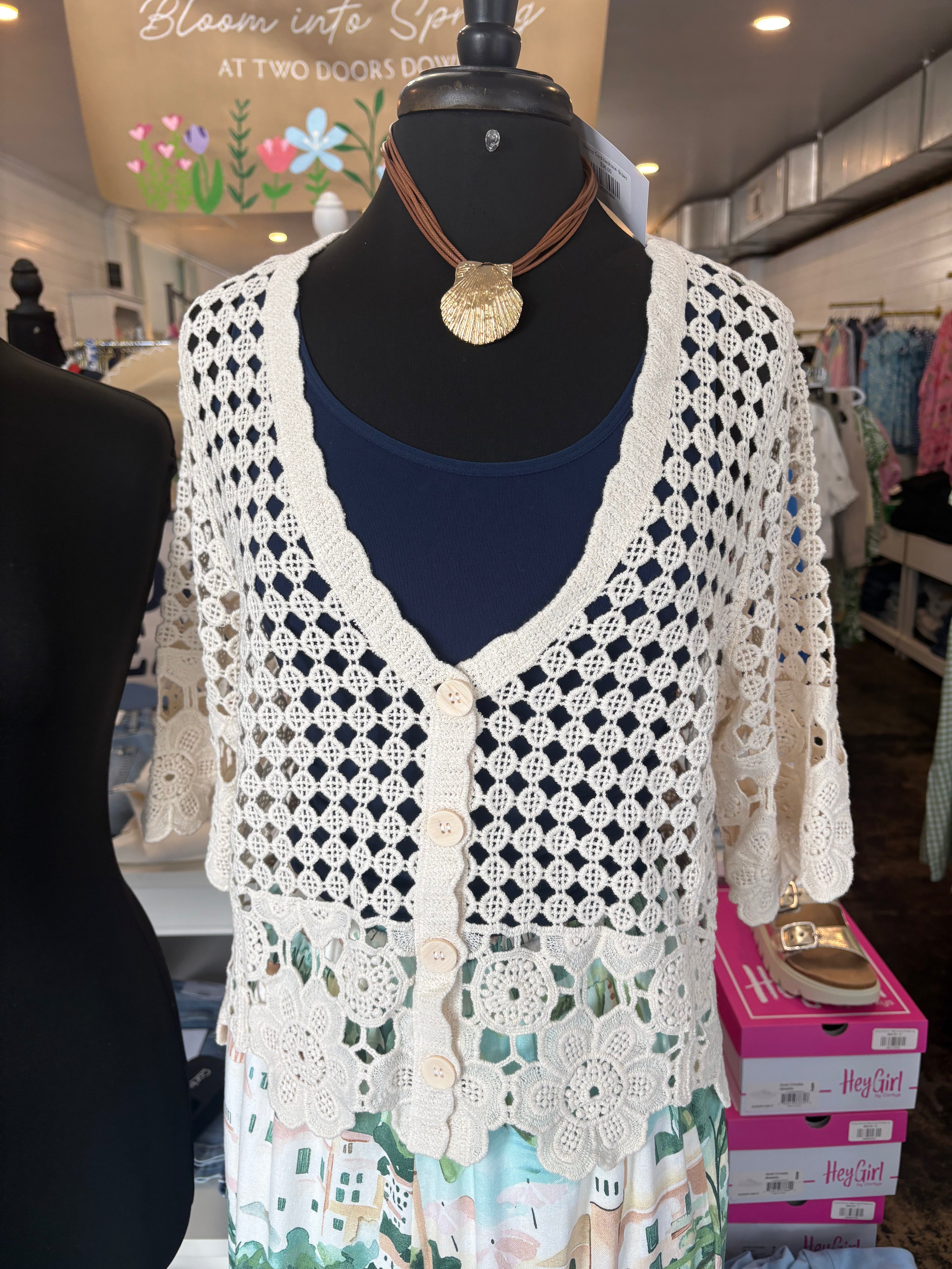 Crochet Cottage Cardigan Top