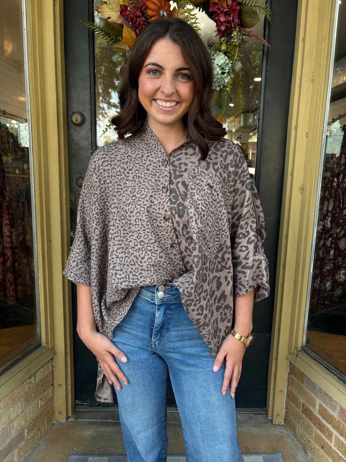 Mocha Spots Blouse