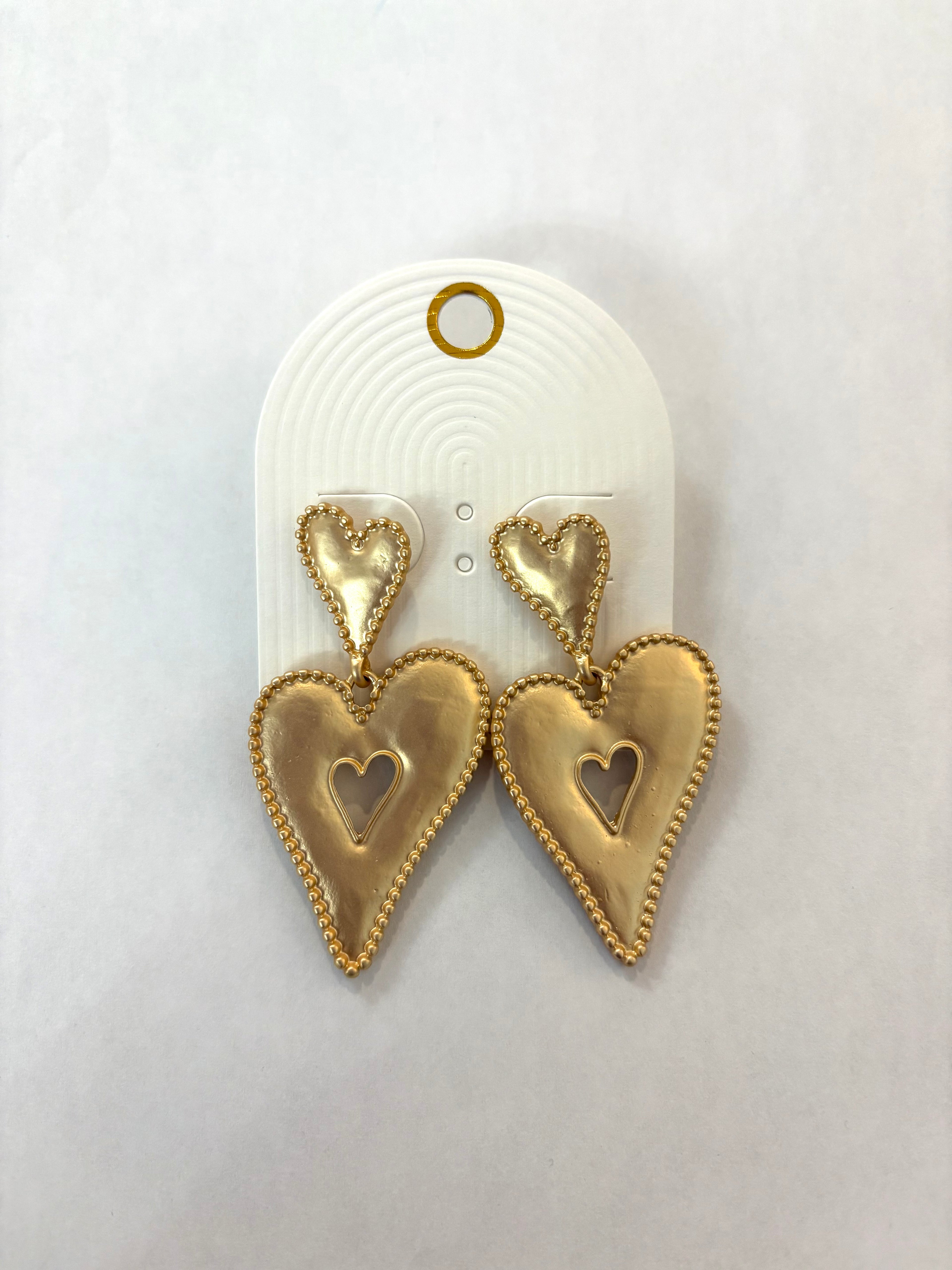 Double Puffy Heart Earrings