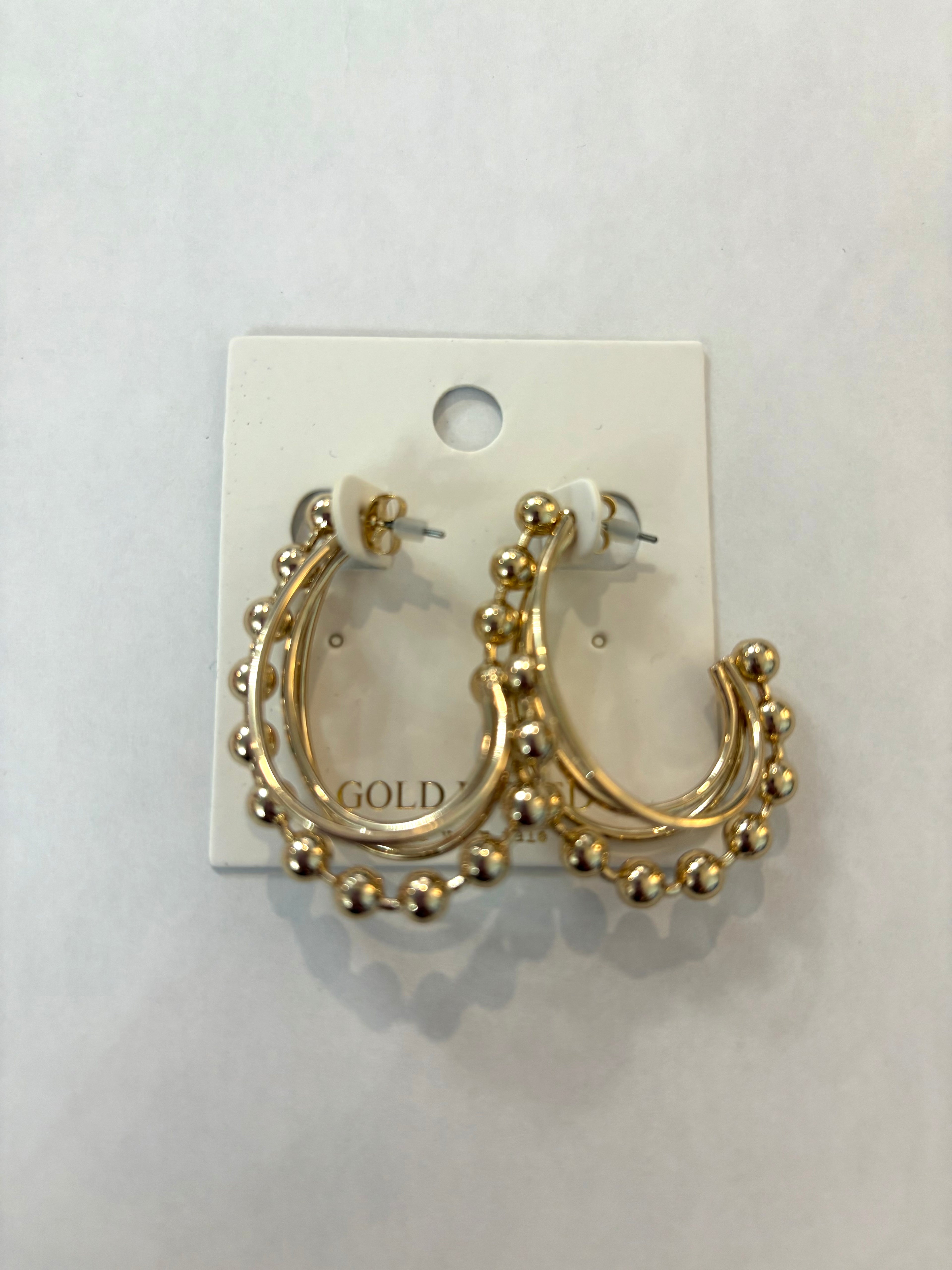 Gold Metal Hoop Earrings