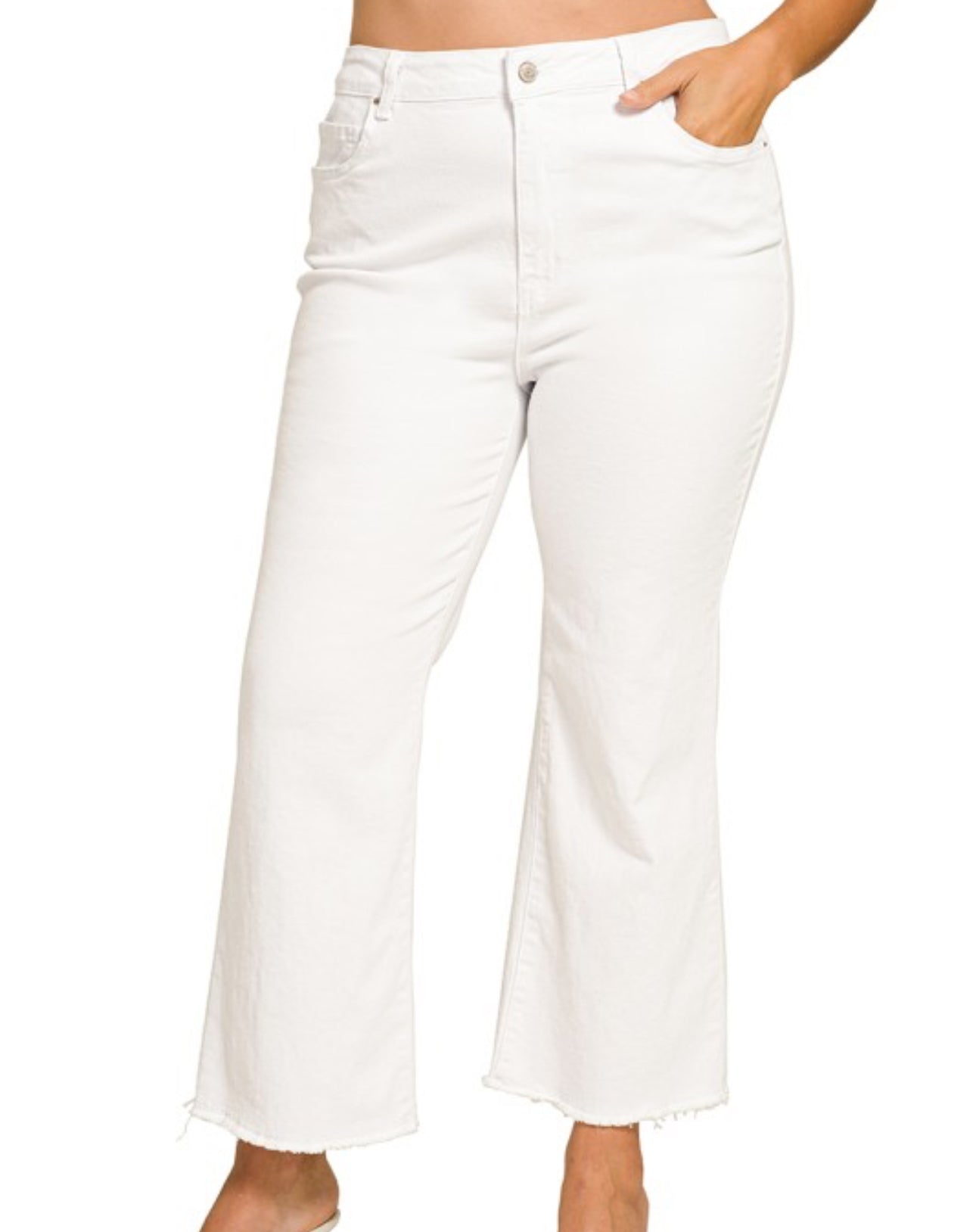 Plus White Bootcut Pants