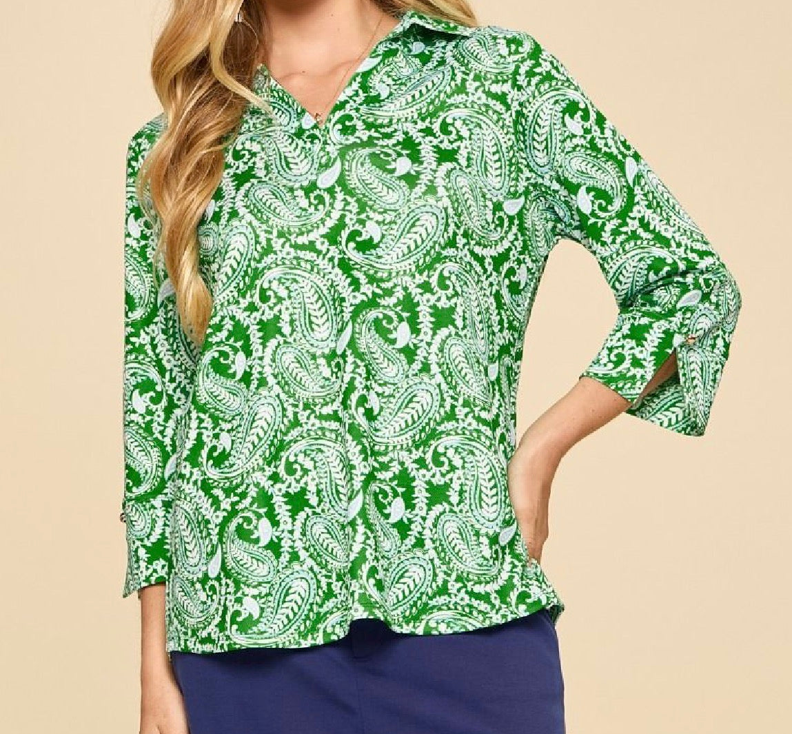 Green Multi Floral Top