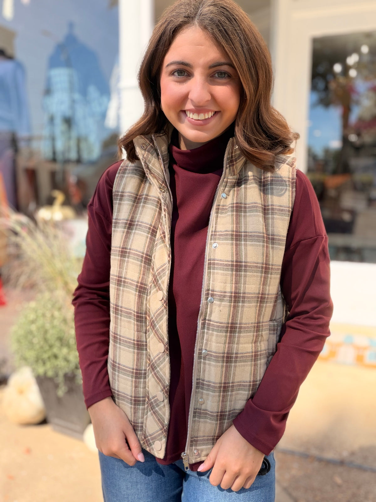 Gather Round Plaid Vest