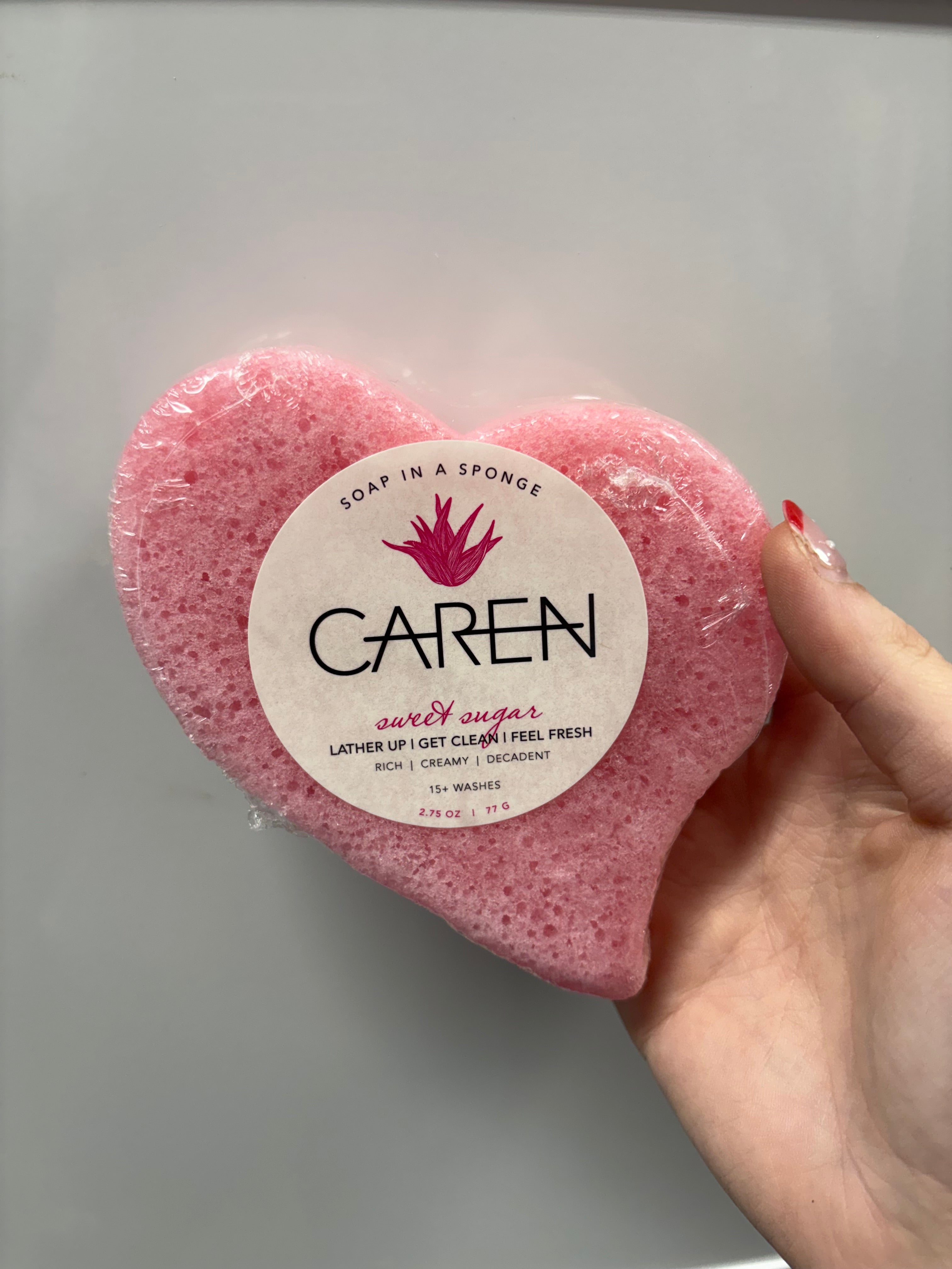 Heart Soap in a Sponge