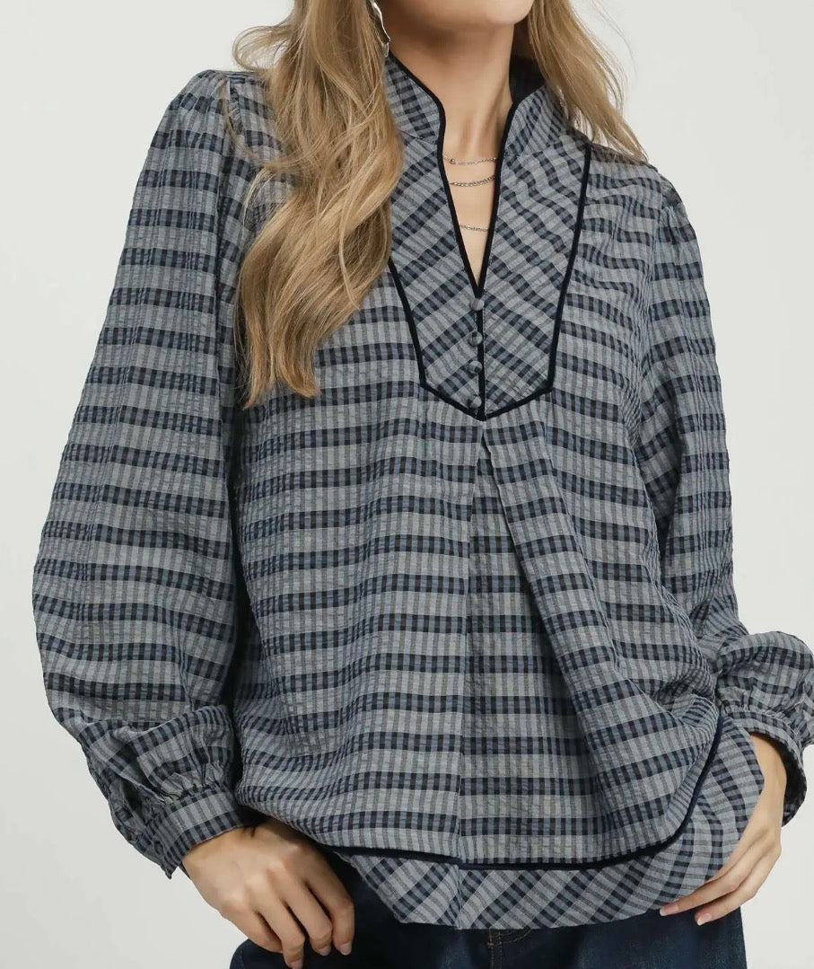 Navy Noelle Blouse