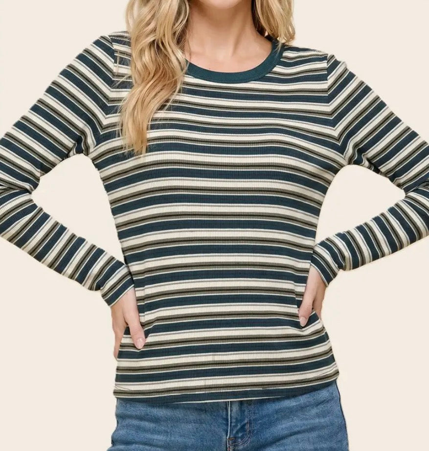 Classic Contrast Top- Black/Ivory