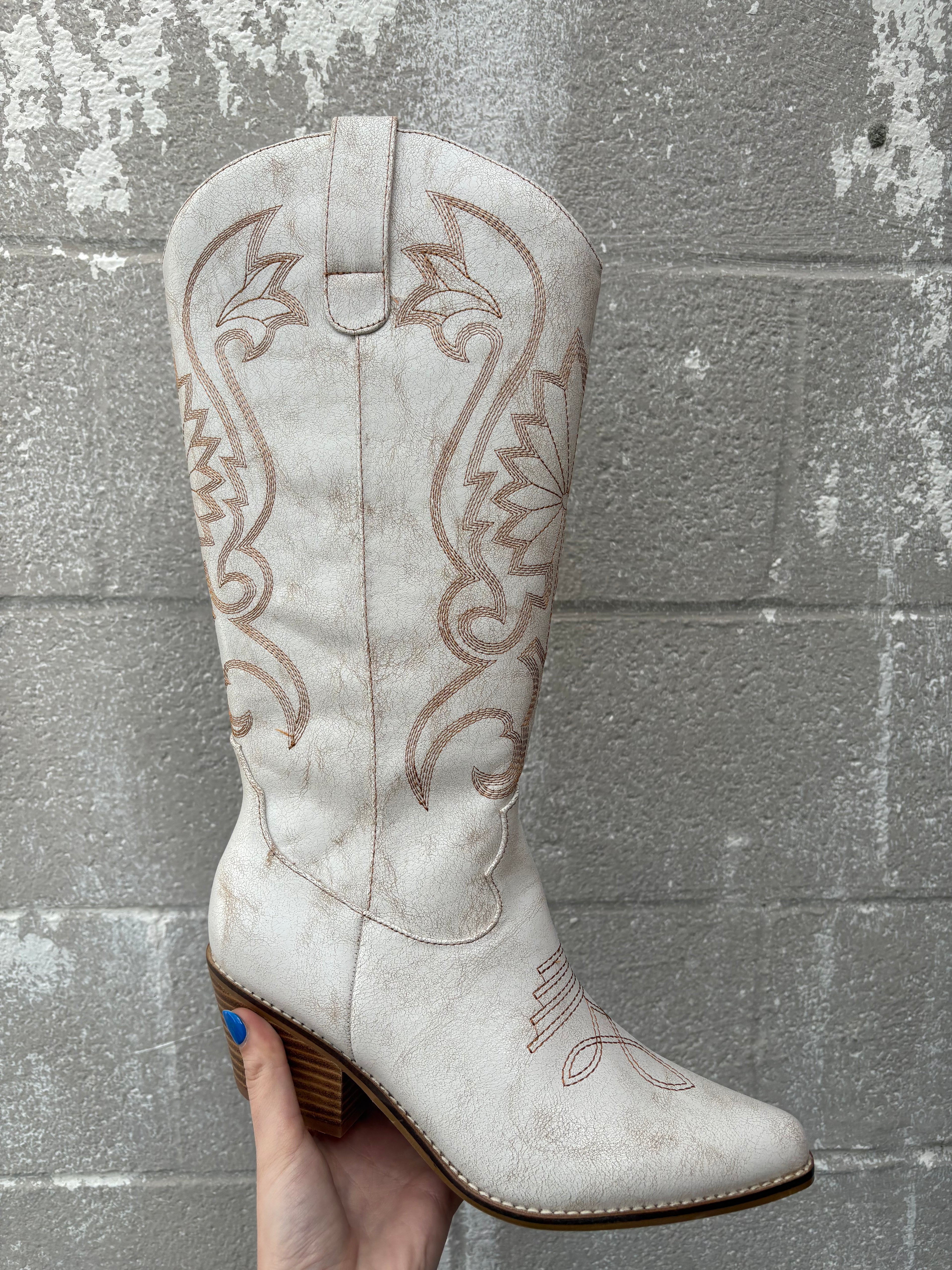 Corkys Just In Case White Crackle Boots