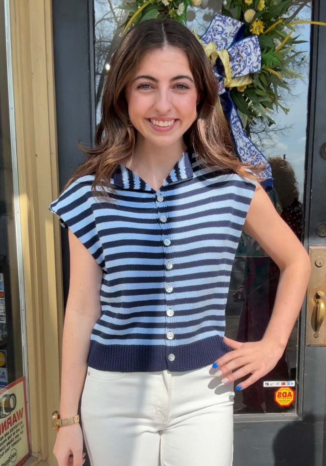 Navy/Baby Blue Stripe Sweater