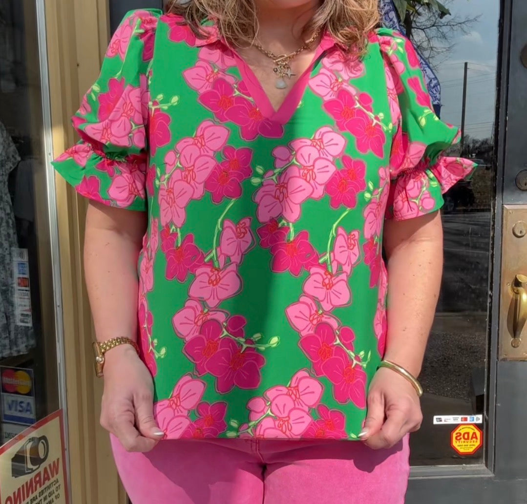 Mary Square Jessica Top-Pink Orchid