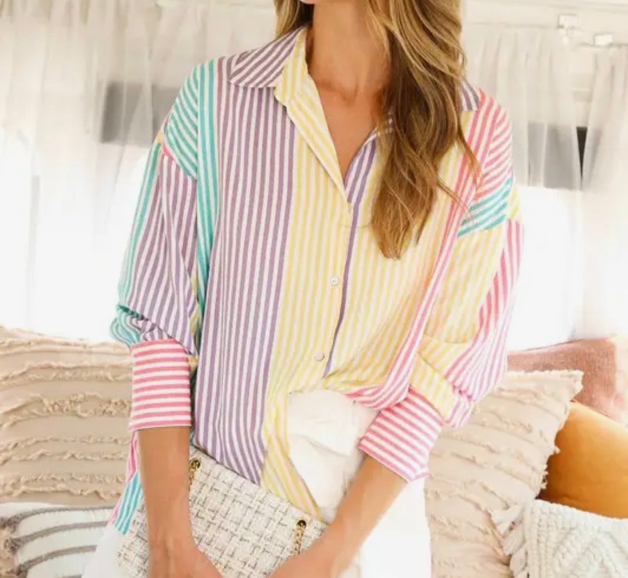 Multi Stripe Color Block Top