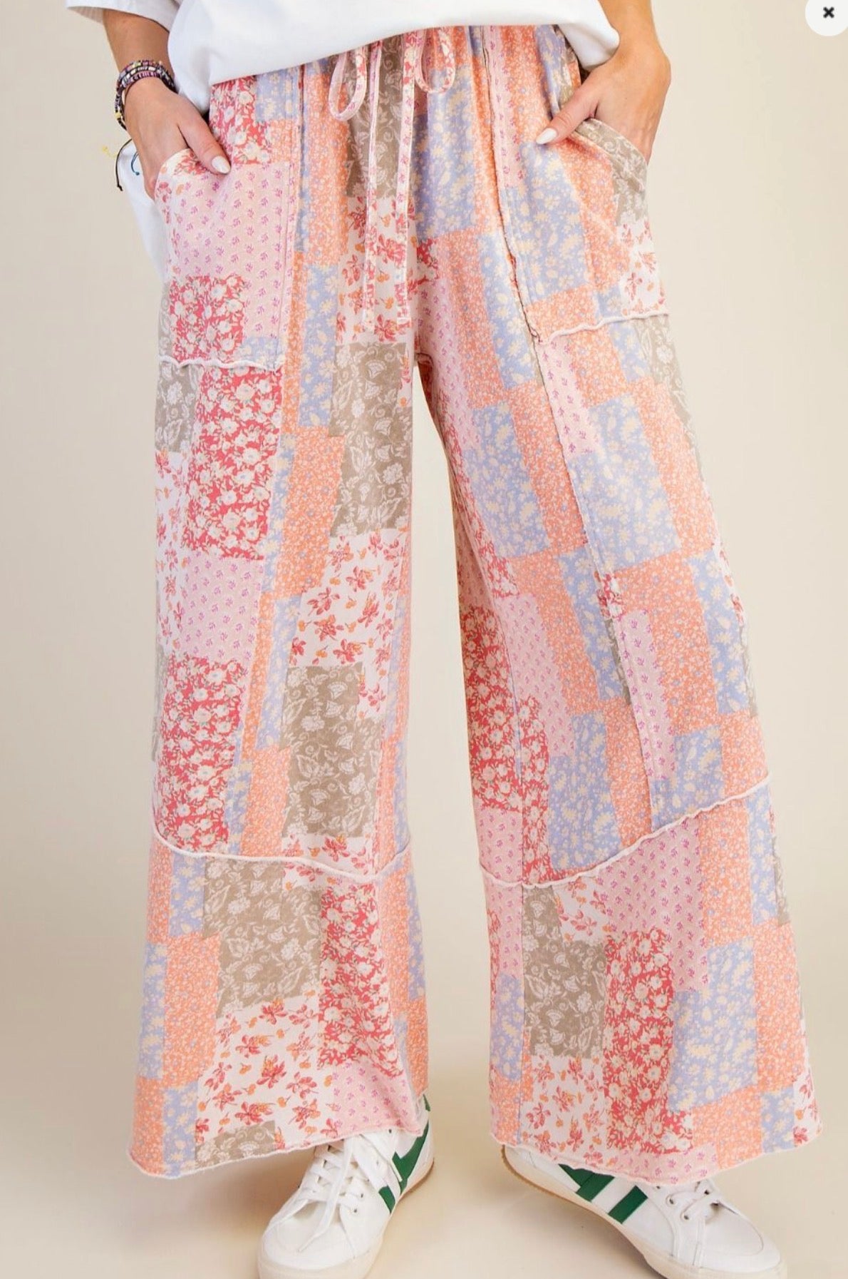 Blush Patchwork Print Set Pants