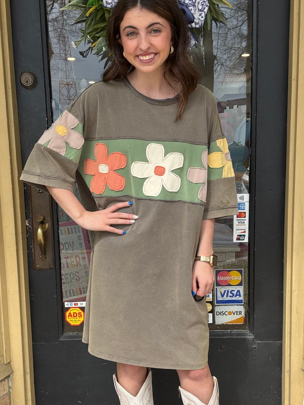 Ash Flower Patch Dress