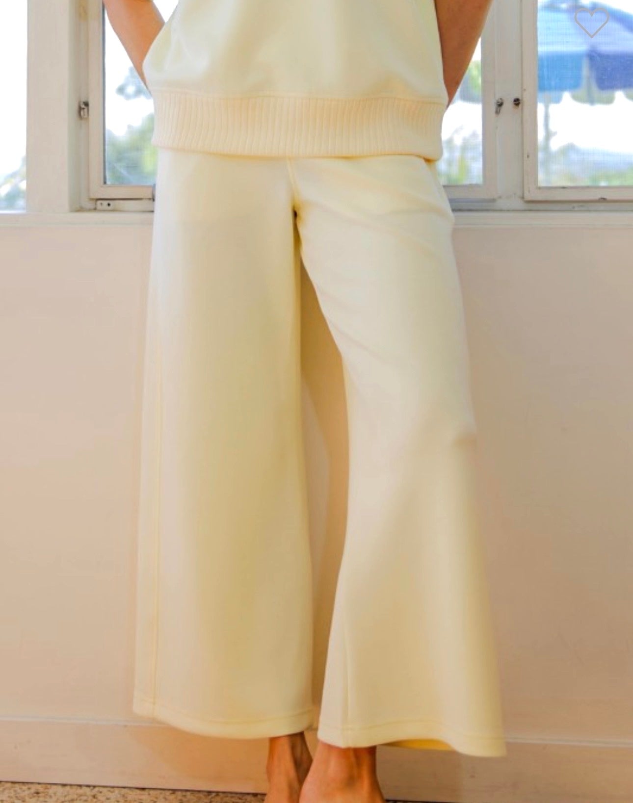 Lemon Modal Crop Set Pants- Pants Only
