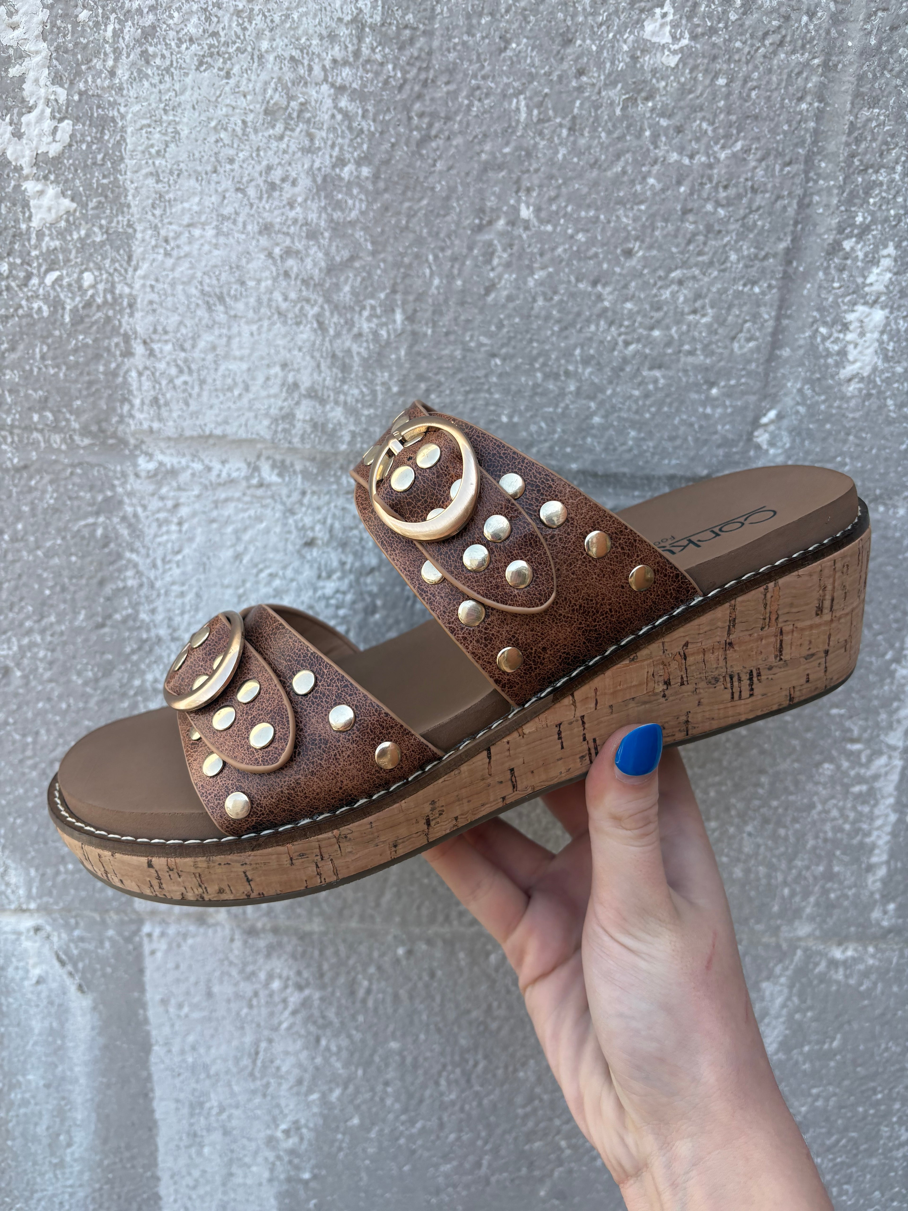 Corkys Cognac Distressed Wedge