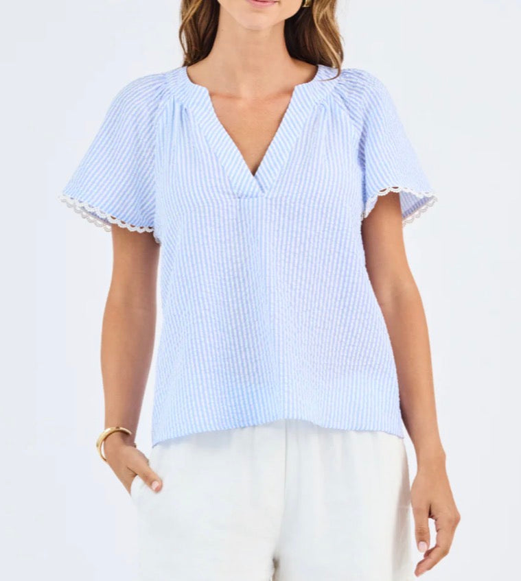 Mary Square Blue/White Stripe Lori Top