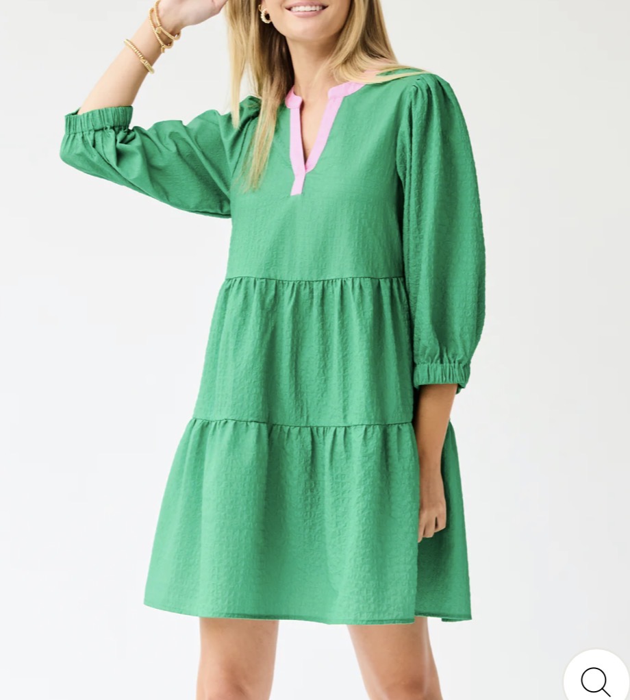 Mary Square Cooper Green Dress